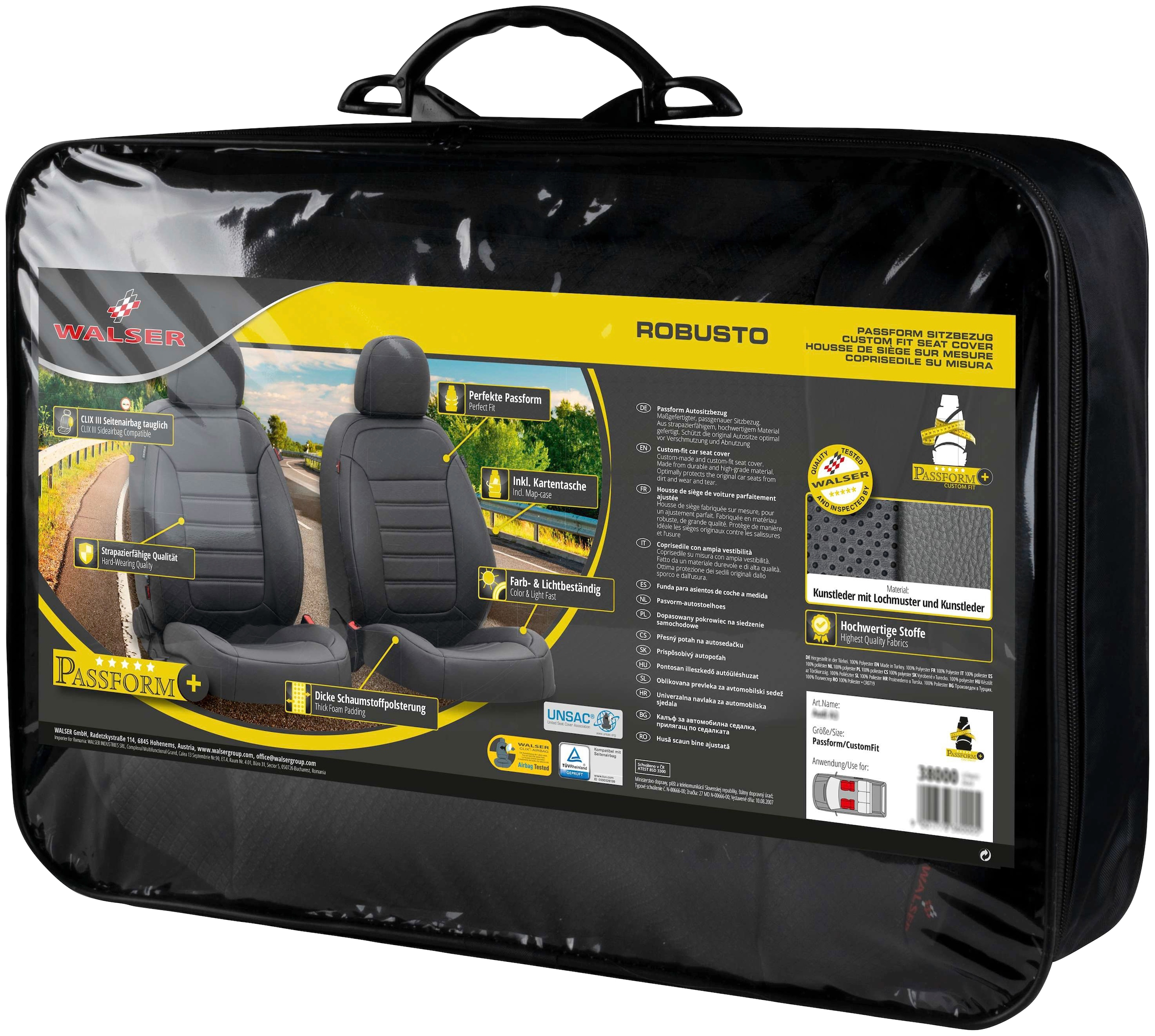 WALSER Autositzbezug »Robusto«, (2 Einzelsitzbezüge für Normalsitze),  passgenau für Opel Corsa E (X15) 09/2014-Heute online bestellen