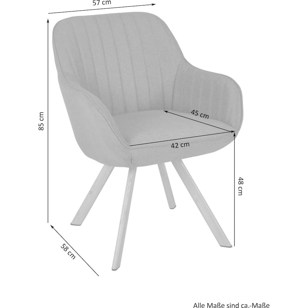 Homexperts Esszimmerstuhl »Carlo«, (Set), 2 St., Webstoff