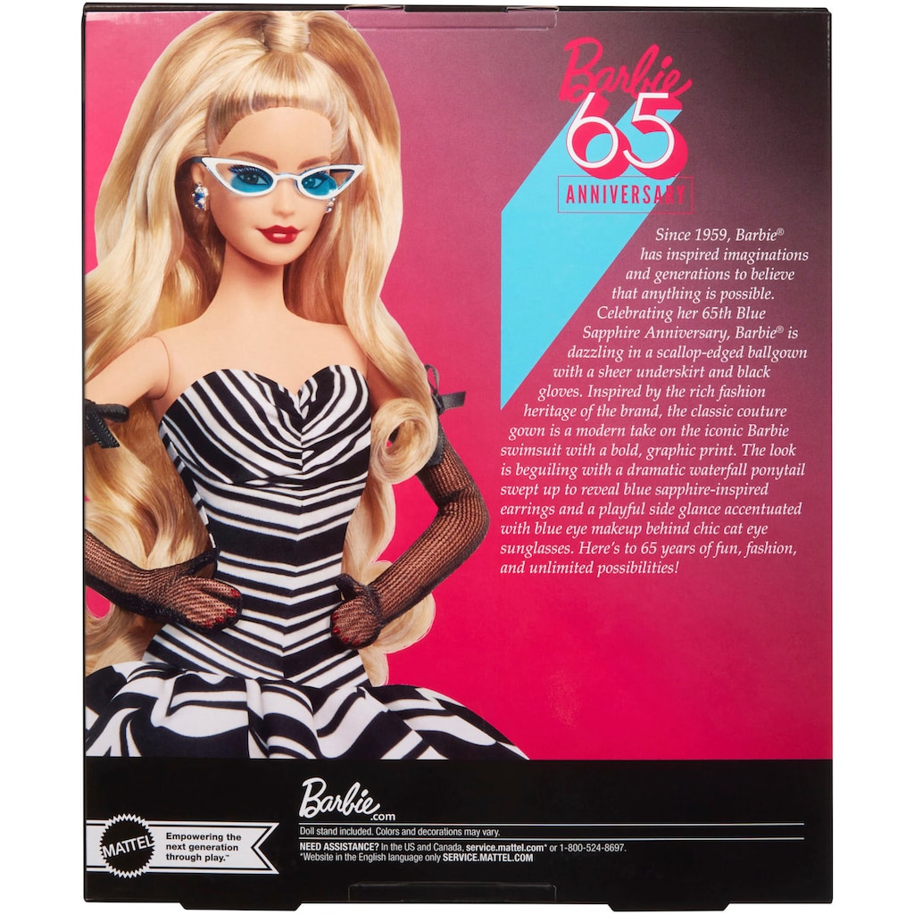 Barbie Anziehpuppe »Barbie Signature, Sammlerpuppe zum 65. Jubiläum mit blonden Haaren«