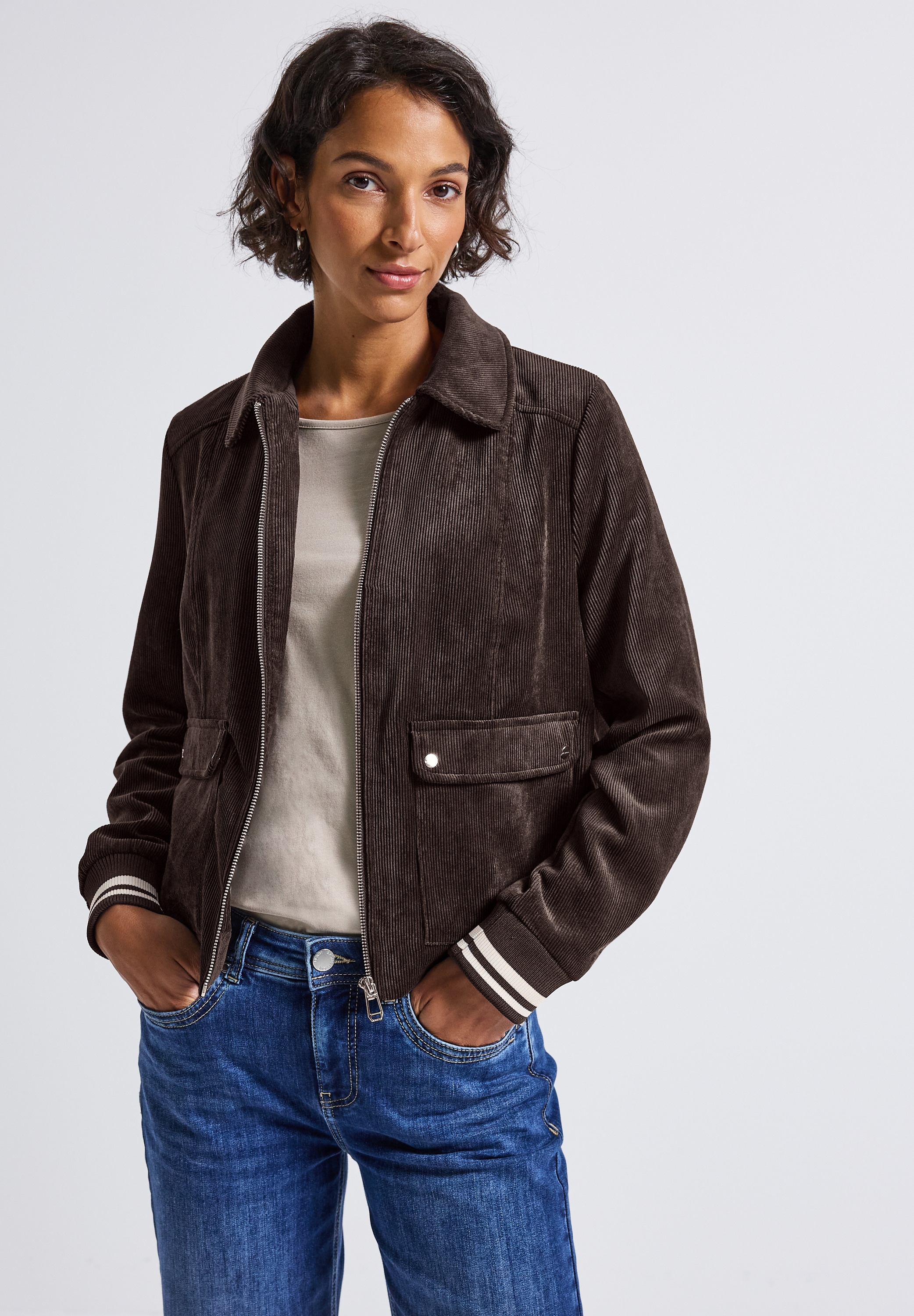 STREET ONE Cordjacke, ohne Kapuze, mit aufgenähten Taschen günstig online kaufen