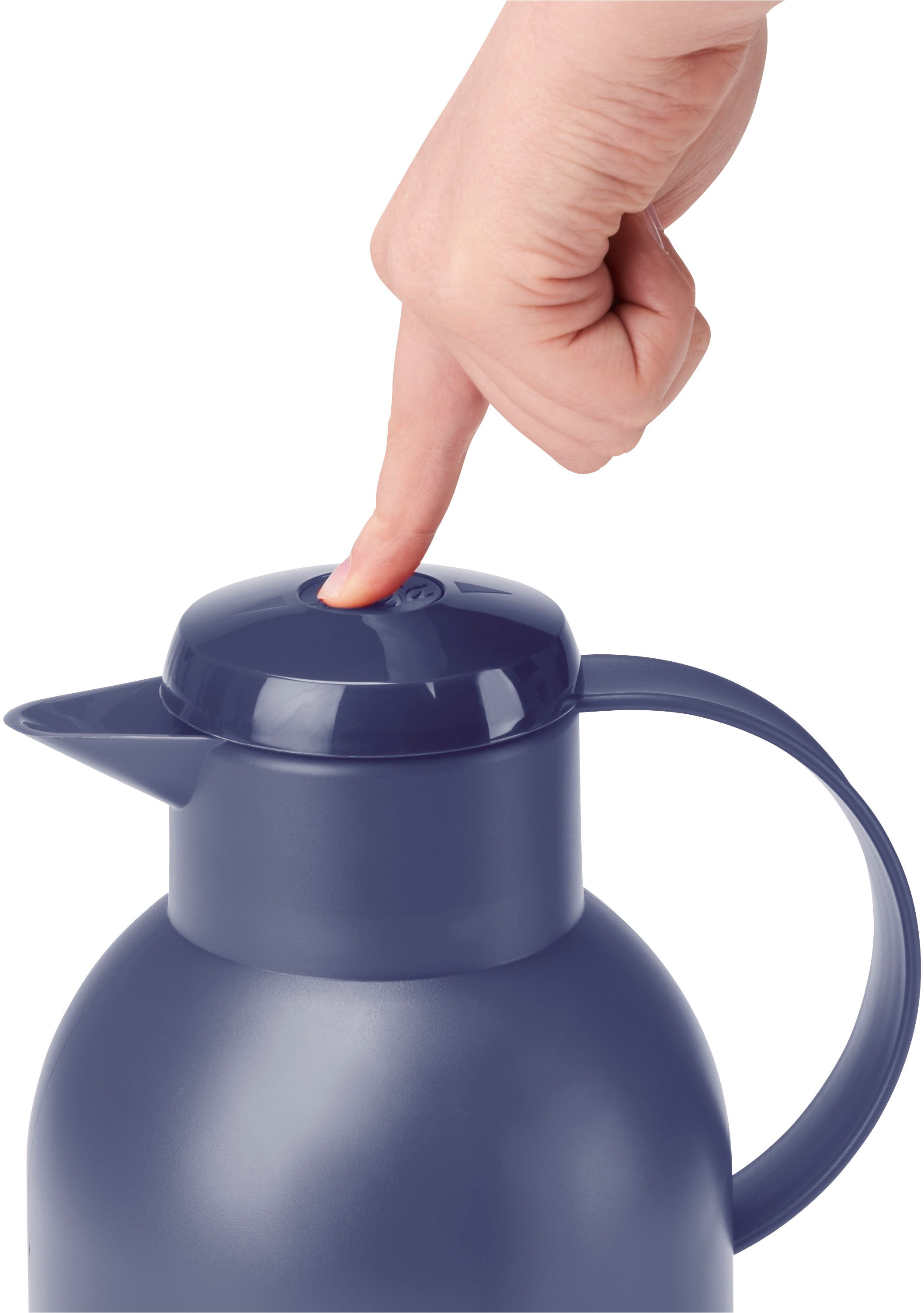 Emsa Isolierkanne »Samba«, 1,5 l, XXL-Modell, zeitloses Design, einfacher Knopfdruck, 24h kalt, 12h warm