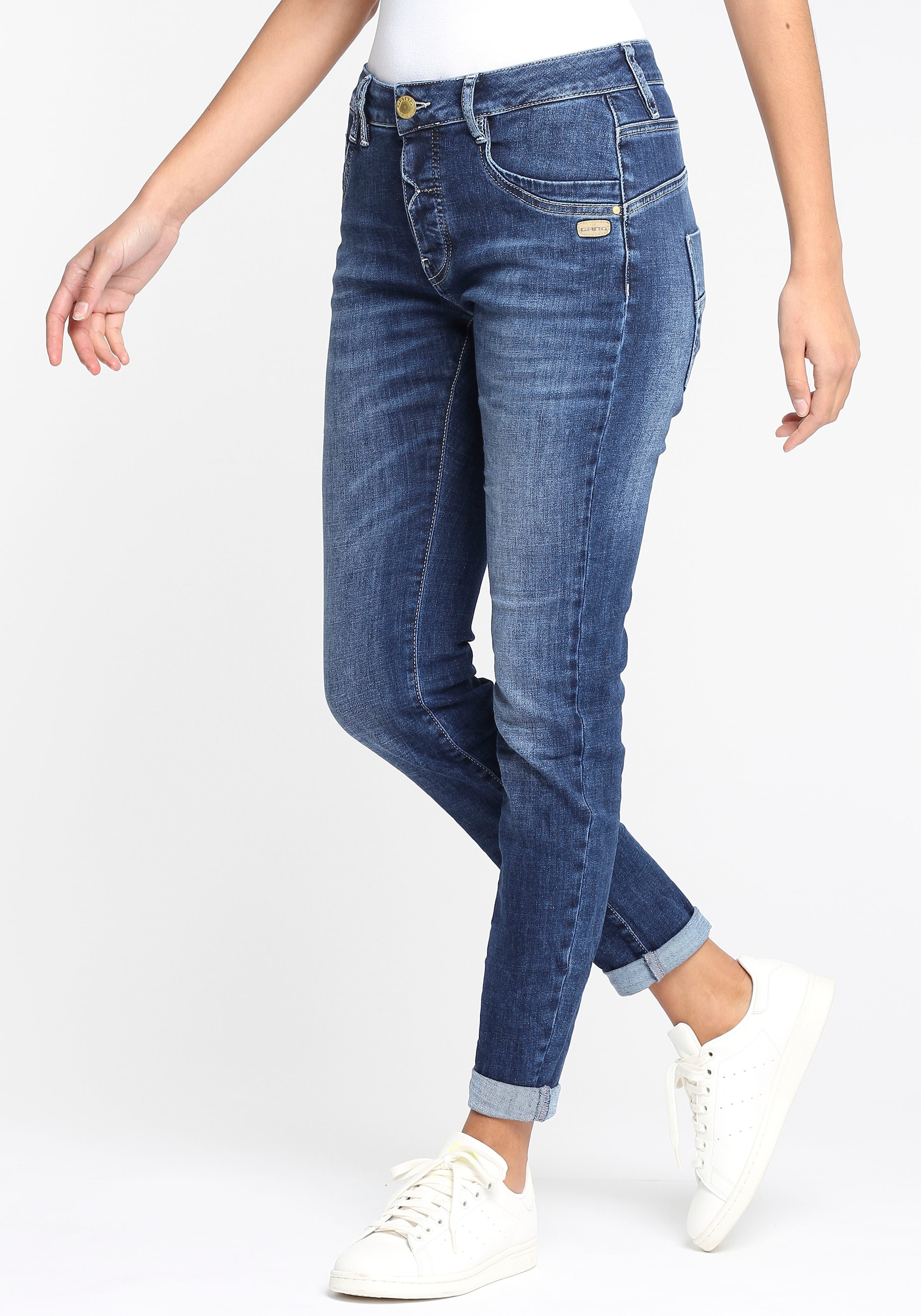 GANG Relax-fit-Jeans »94GERDA«, mit halb BAUR | bestellen Knopfleiste online offener