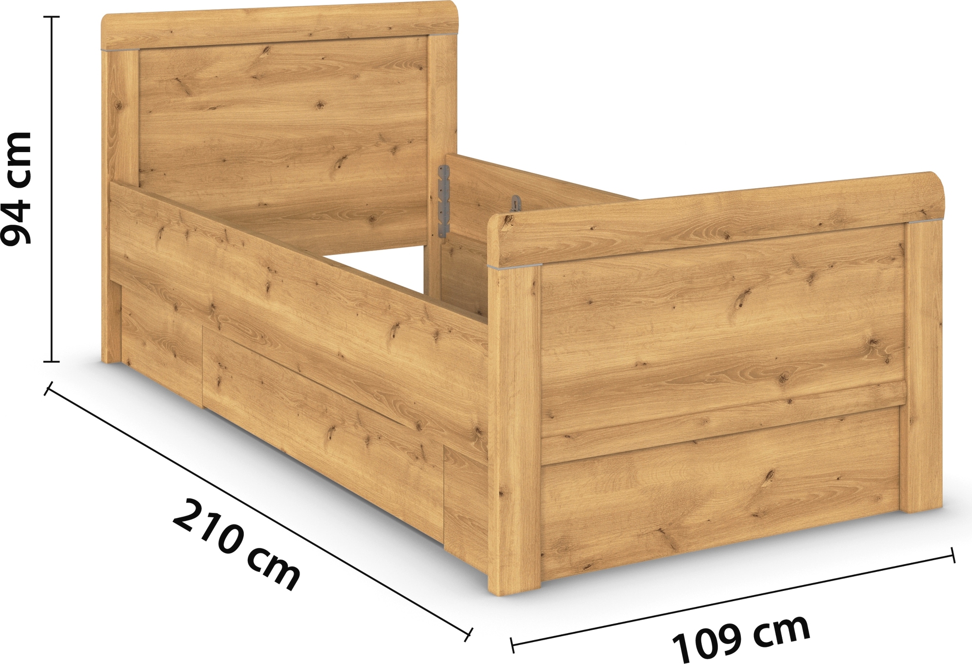 rauch Stauraumbett »Bett Einzelbett Stollenbett Bettkästen EVELYN«, in Komforthöhe mit Holzkopfteil sowie Schubladen MADE IN GERMANY