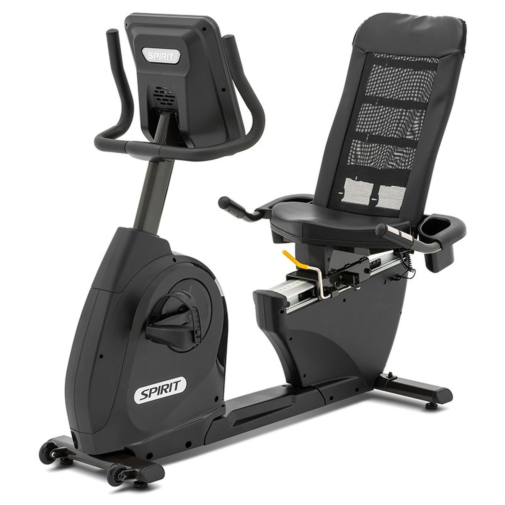 Spirit Fitness Liege-Ergometer "Spirit Fitness Liegeergometer XBR25 Black" 20 Widerstandsstufen, Mesh-Sitz, Handpulssensoren