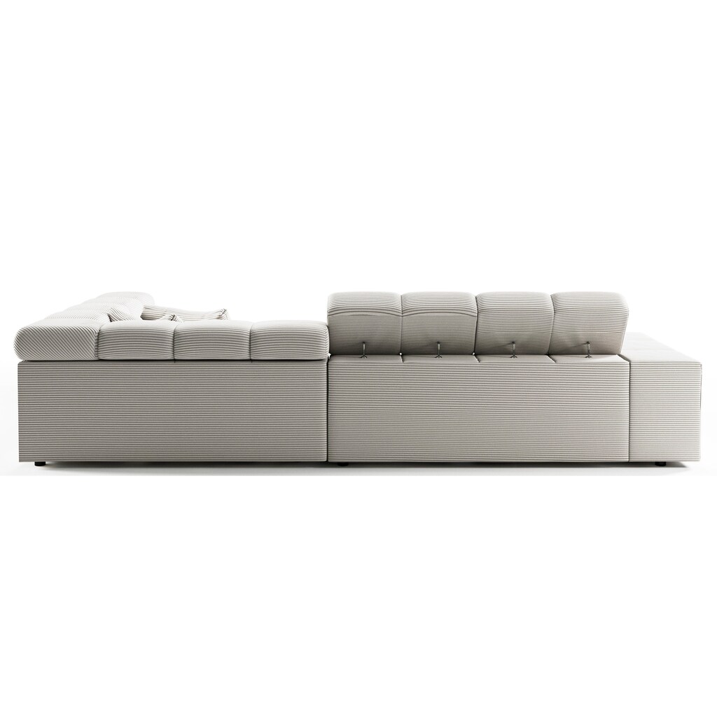 INOSIGN Ecksofa »Ancona incl. Kopfteilverstellung, Zierkissen Breite 319cm, L-Form«