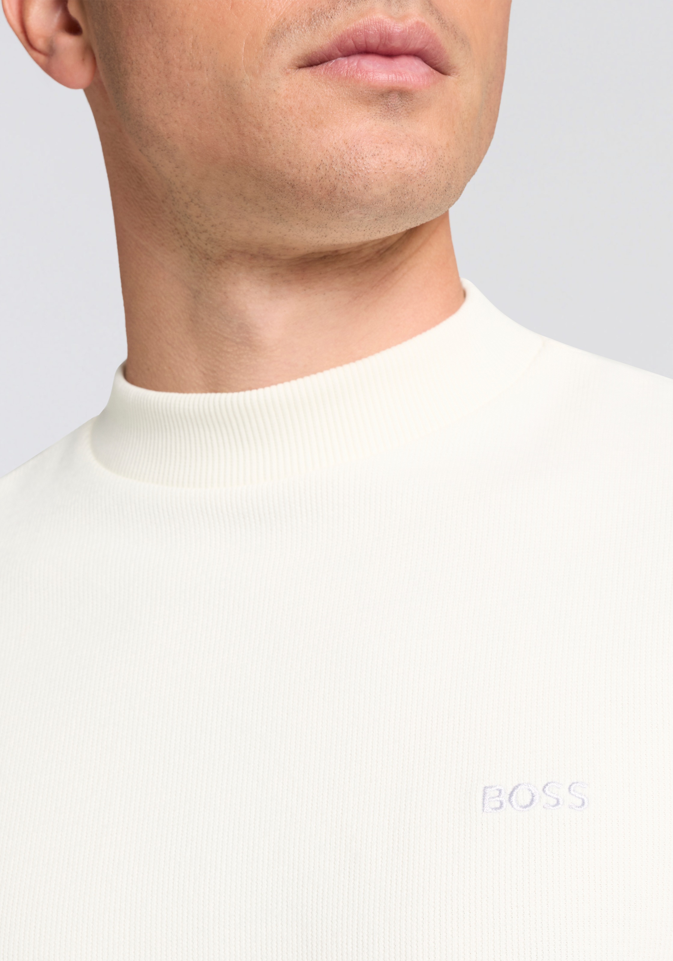 Thumbnail - BOSS ORANGE Langarmshirt "Te explorer" Rundhalsausschnitt, Saum- und Ärmelbündchen