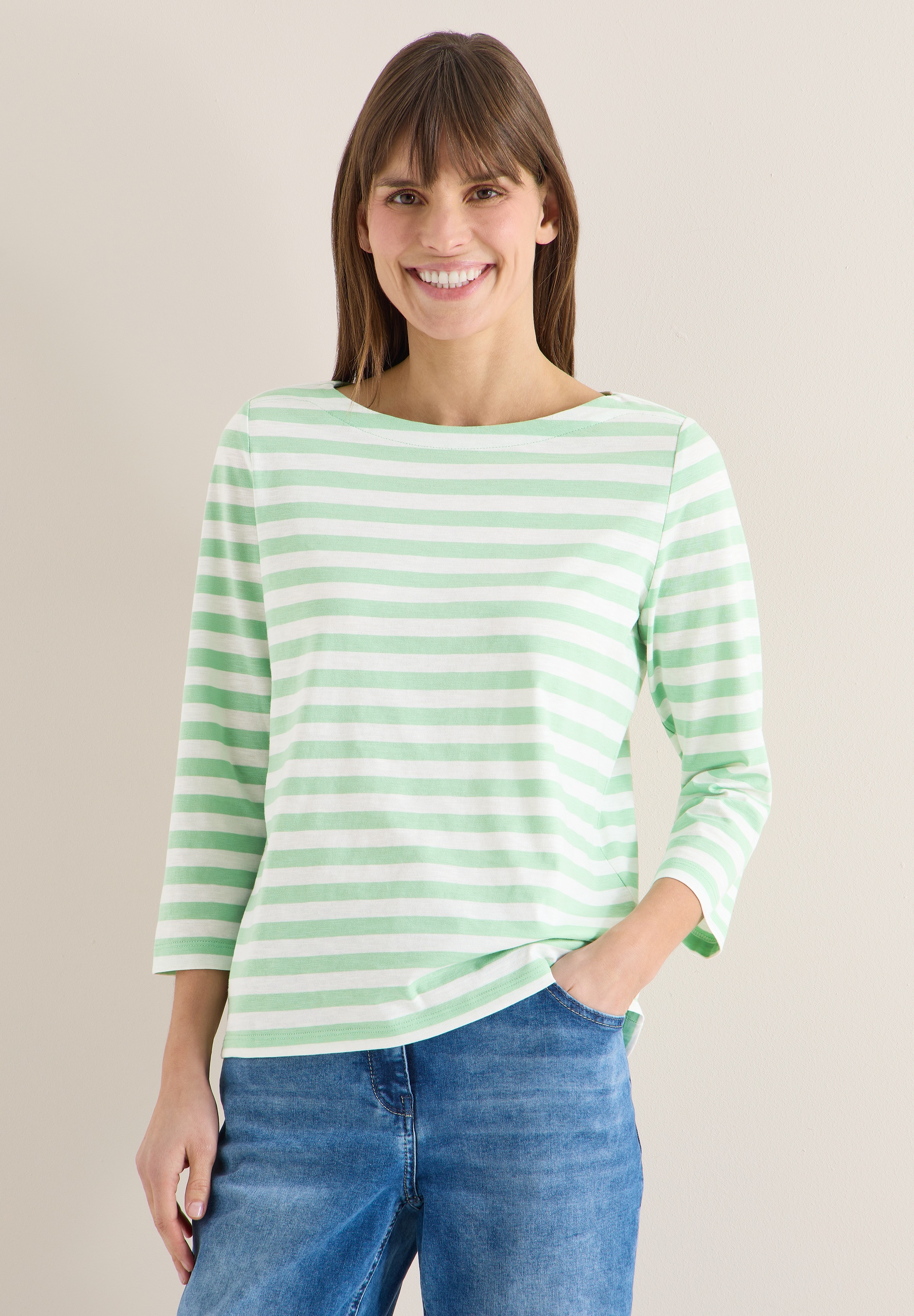 Cecil 3/4-Arm-Shirt mit U-Boot-Ausschnitt günstig online kaufen