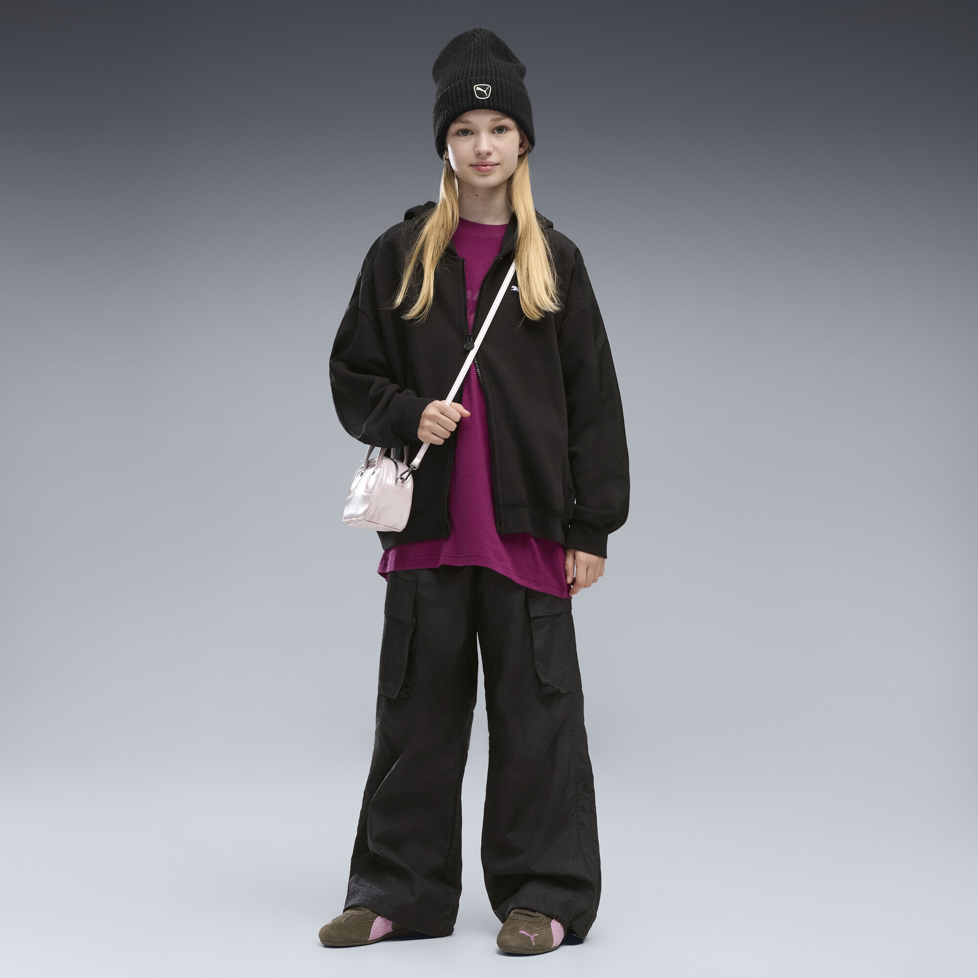 PUMA Sweatjacke »T7 Midnight Shadow Oversized Jacke mit Reißverschluss Mädchen«