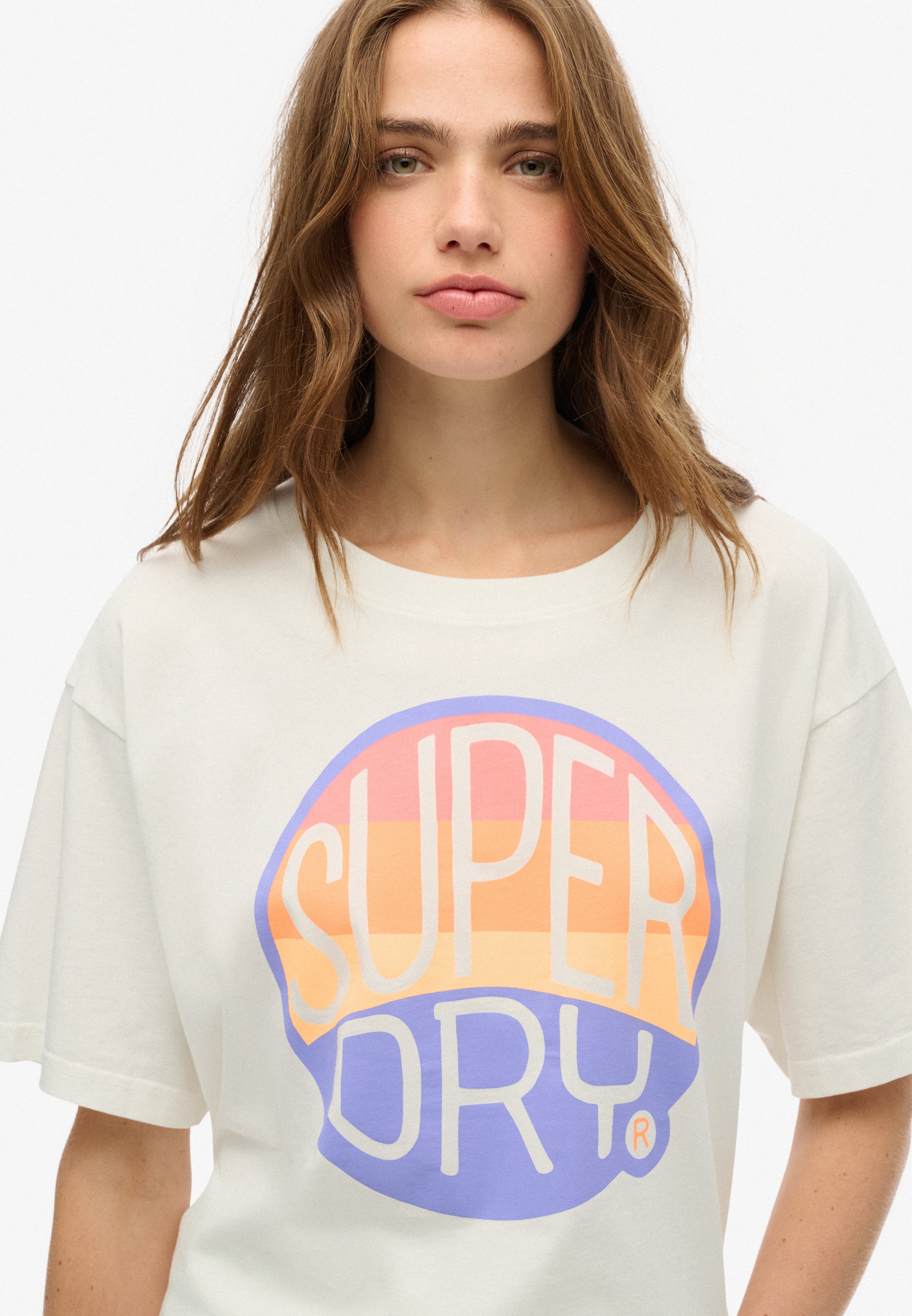 Superdry Rundhalsshirt "SU-NEON RAINBOW OVERSIZED TEE" günstig online kaufen