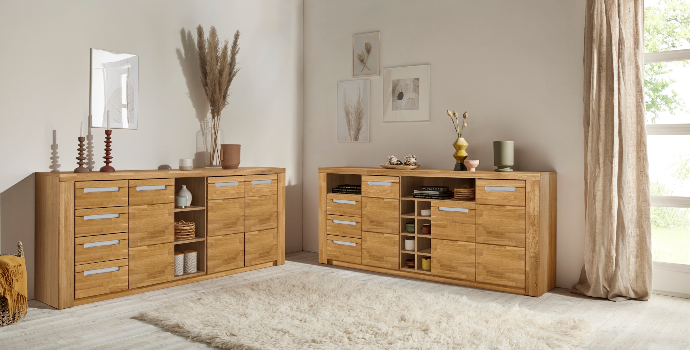 Home affaire Sideboard »Kolding«, teilmassiv