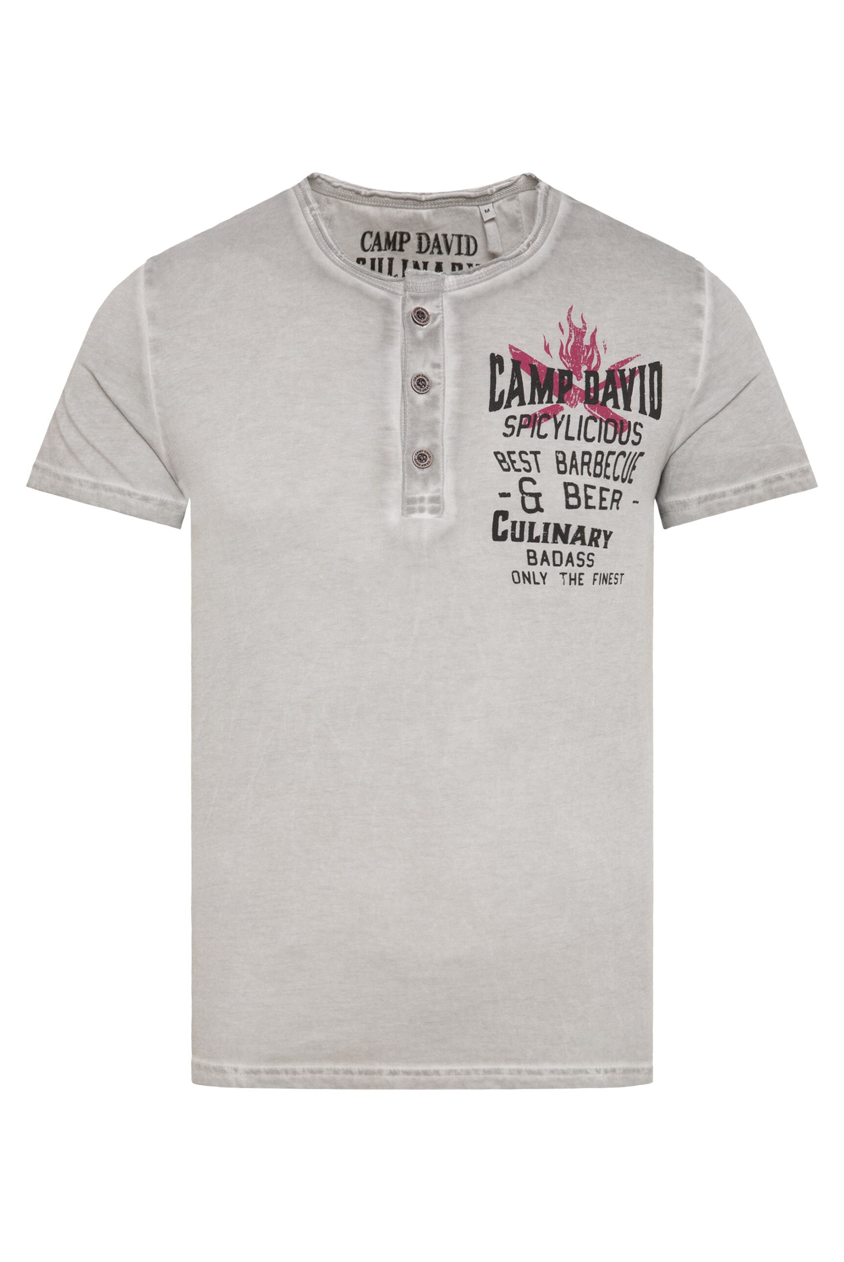 CAMP DAVID Henleyshirt, mit Used-Kanten