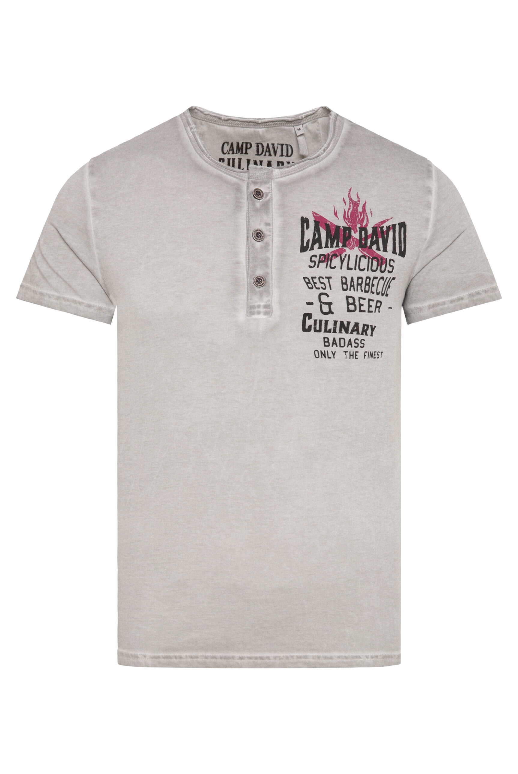 CAMP DAVID Henleyshirt, mit Used-Kanten günstig online kaufen