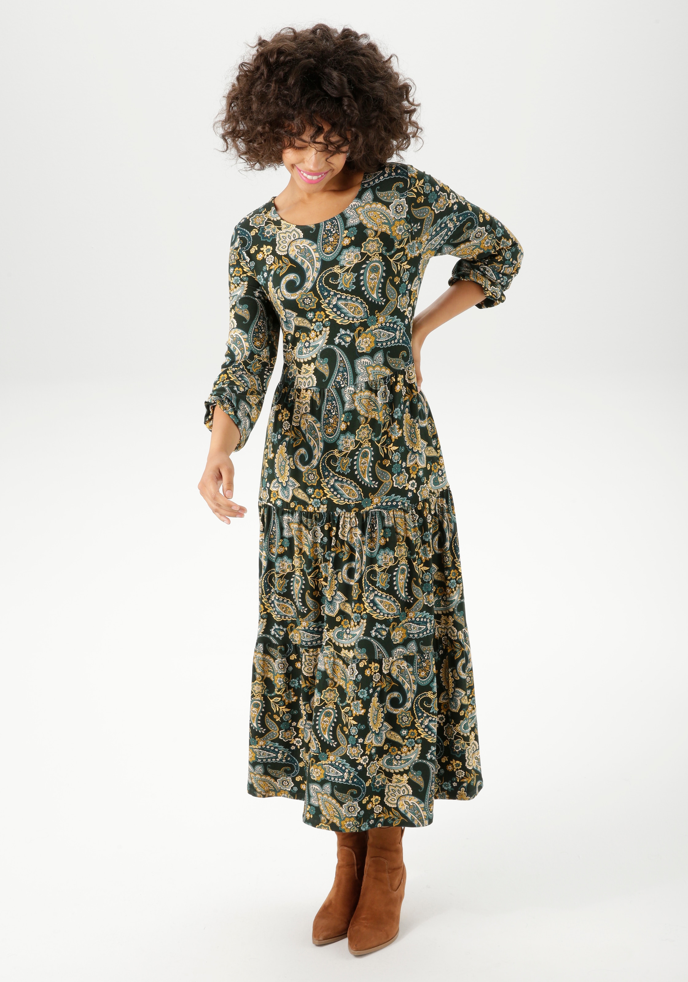 Aniston CASUAL Jerseykleid, mit farbharmonischem Paisley-Muster - NEUE KOLL günstig online kaufen