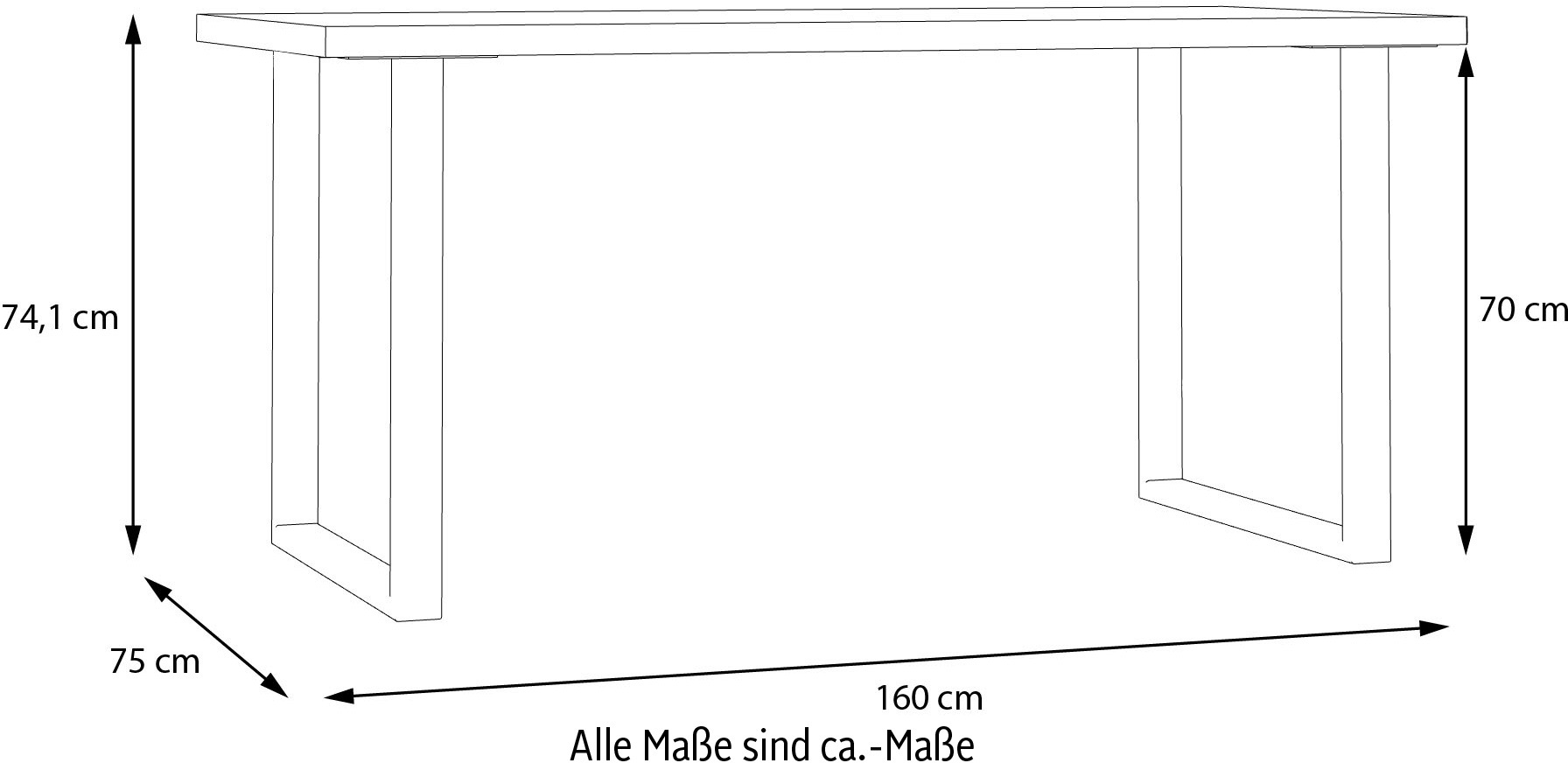 FORTE Schreibtisch »Keflav«, Breite 160 cm