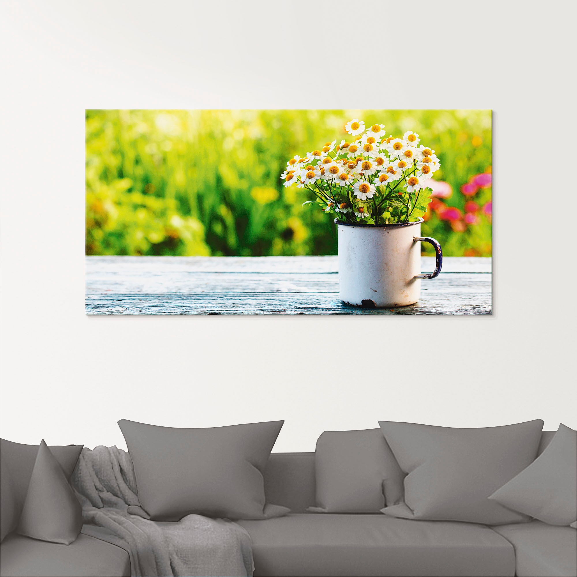 Artland Glasbild "Frühlingsgarten mit Echter Kamille" 1 Stk. tlg. in versch günstig online kaufen