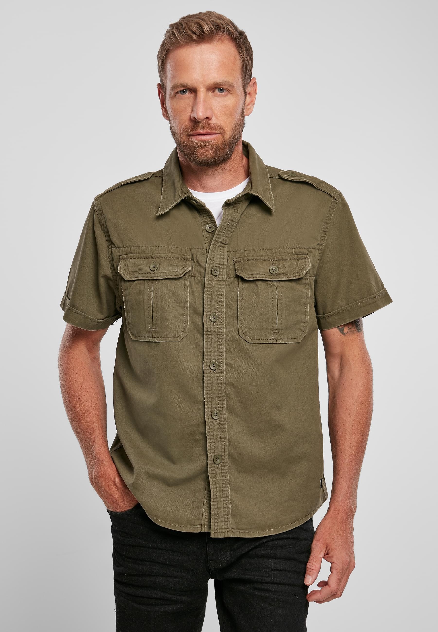 Brandit Langarmhemd »Brandit Herren Vintage Shirt shortsleeve«, (1 tlg.)
