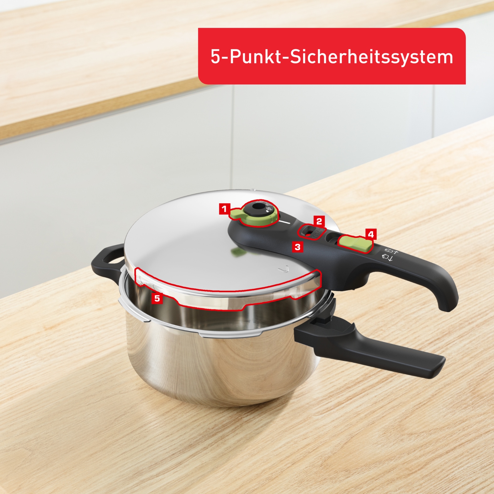 Tefal Schnellkochtopf »Secure Trendy« 1 Stk. tlg. Edelstahl