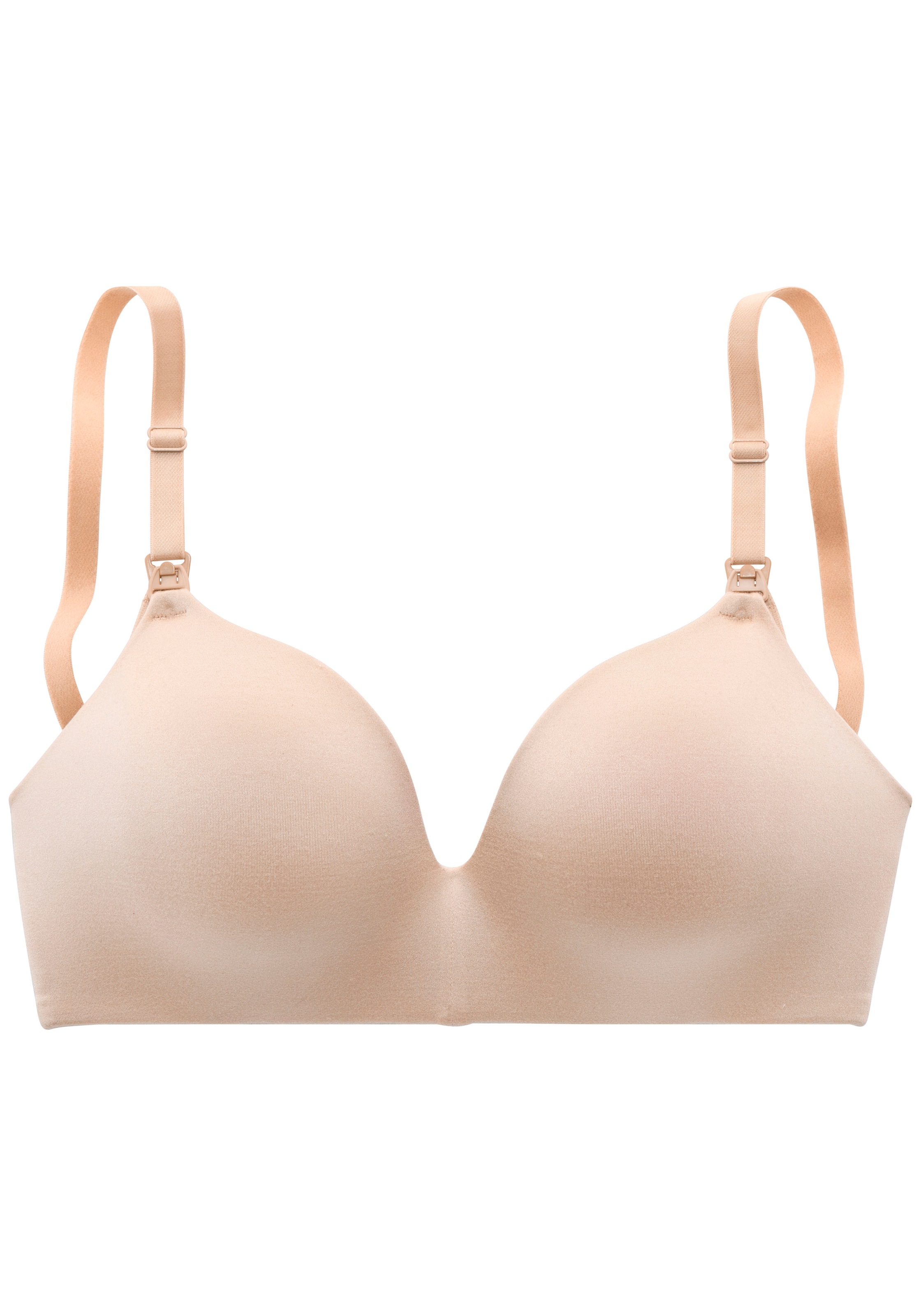 Still-BH LASCANA, Damen, Gr. 95, Cup E, toffee, Microtouch, Obermaterial: 68% Polyamid, 16% Elasthan, 16% Polyester, Basic, BHs Still-BH, ohne Bügel, mit leicht wattierter Schale