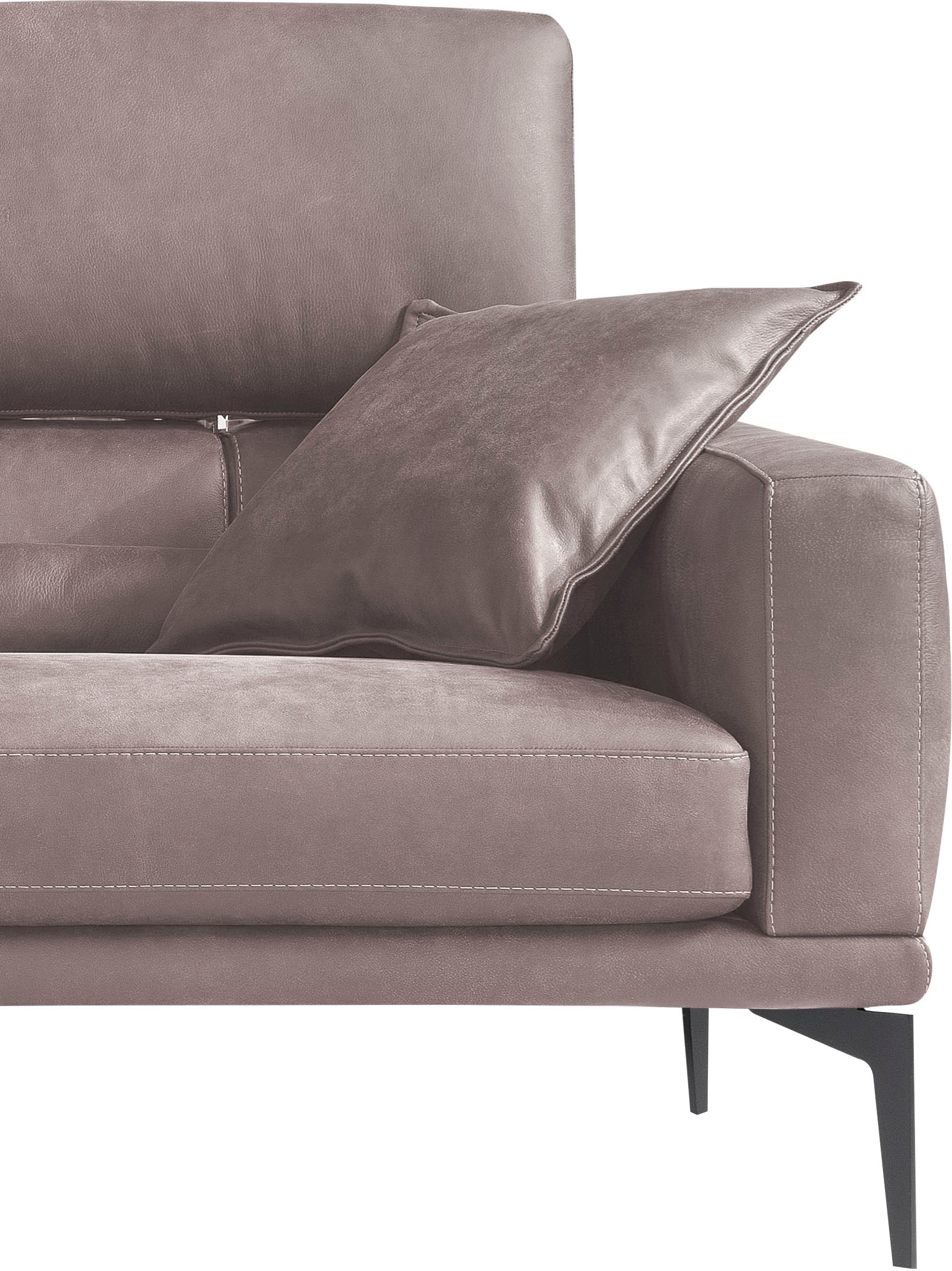 Egoitaliano 2,5-Sitzer »Masu, Designsofa mit erstklassigem Sitzkomfort«, inkl. 2 Kissenrollen, Rückenelemente manuell verstellbar, Metallfüße