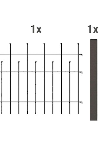 Alberts Metallzaun »Madrid« Anbauset 735x200 c...