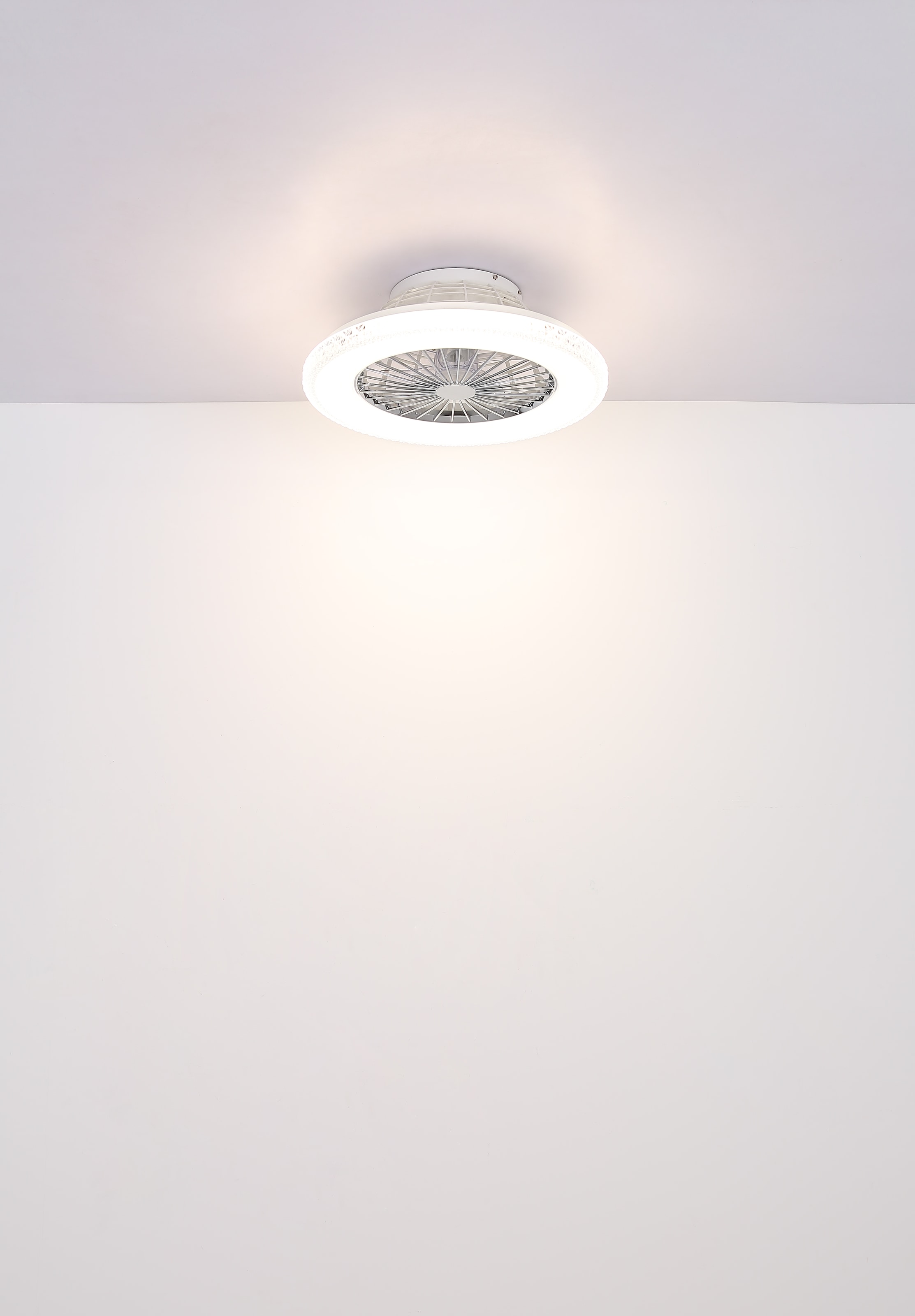 GLOBO LIGHTING Deckenleuchte »CORUSSO«, Leuchtmittel LED-Modul | LED fest integriert, Ventilator /Schlafzimmer / Wohnbereich /Arbeitszimmer / verchromt rund