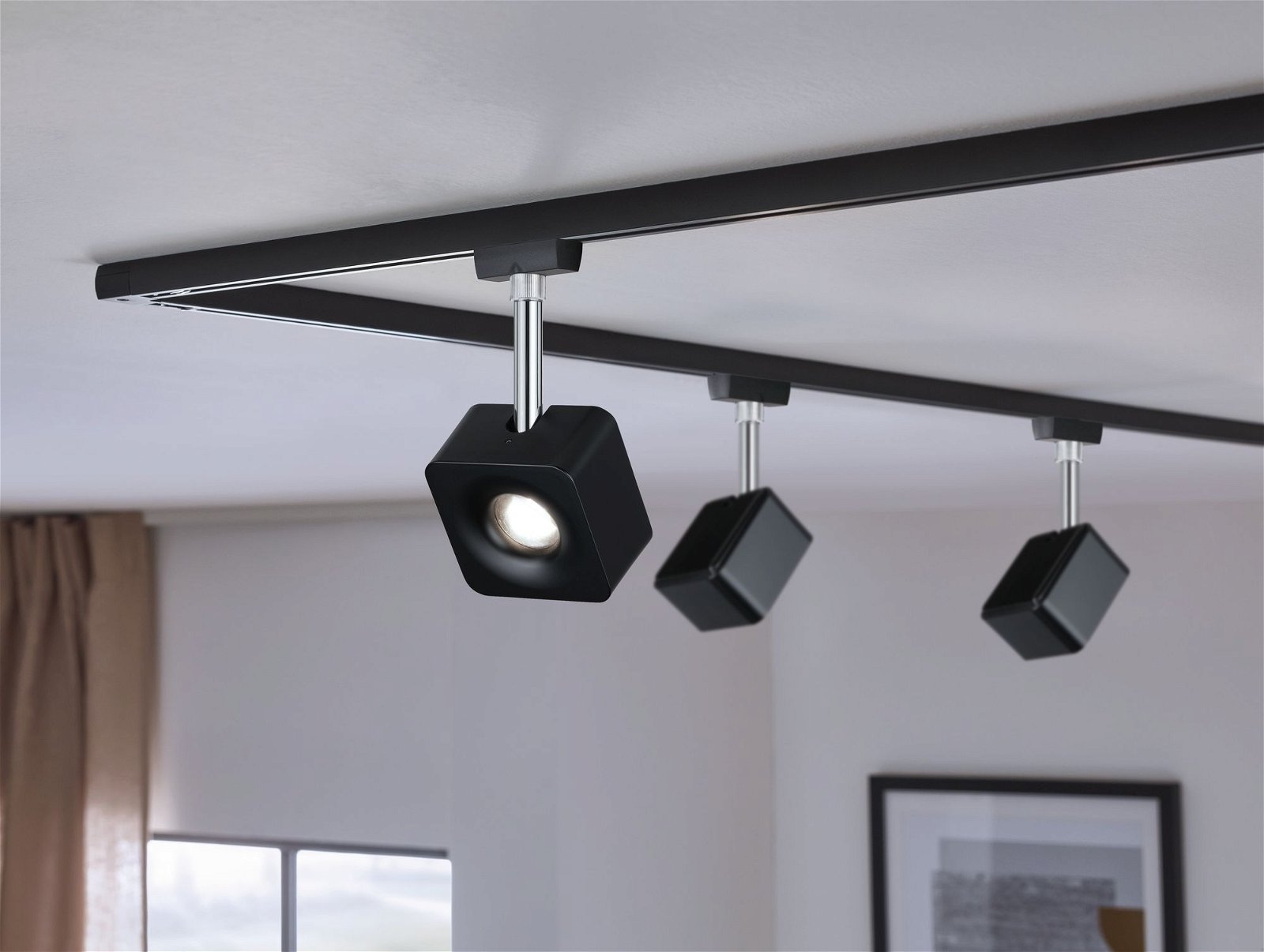 Paulmann Schienensystem-Leuchten »URail Schienenspot Cube 589,1lm 8W 4000K 230V Schwarz matt, Chrom«, (1 tlg.), Einzelspot, dimmbar
