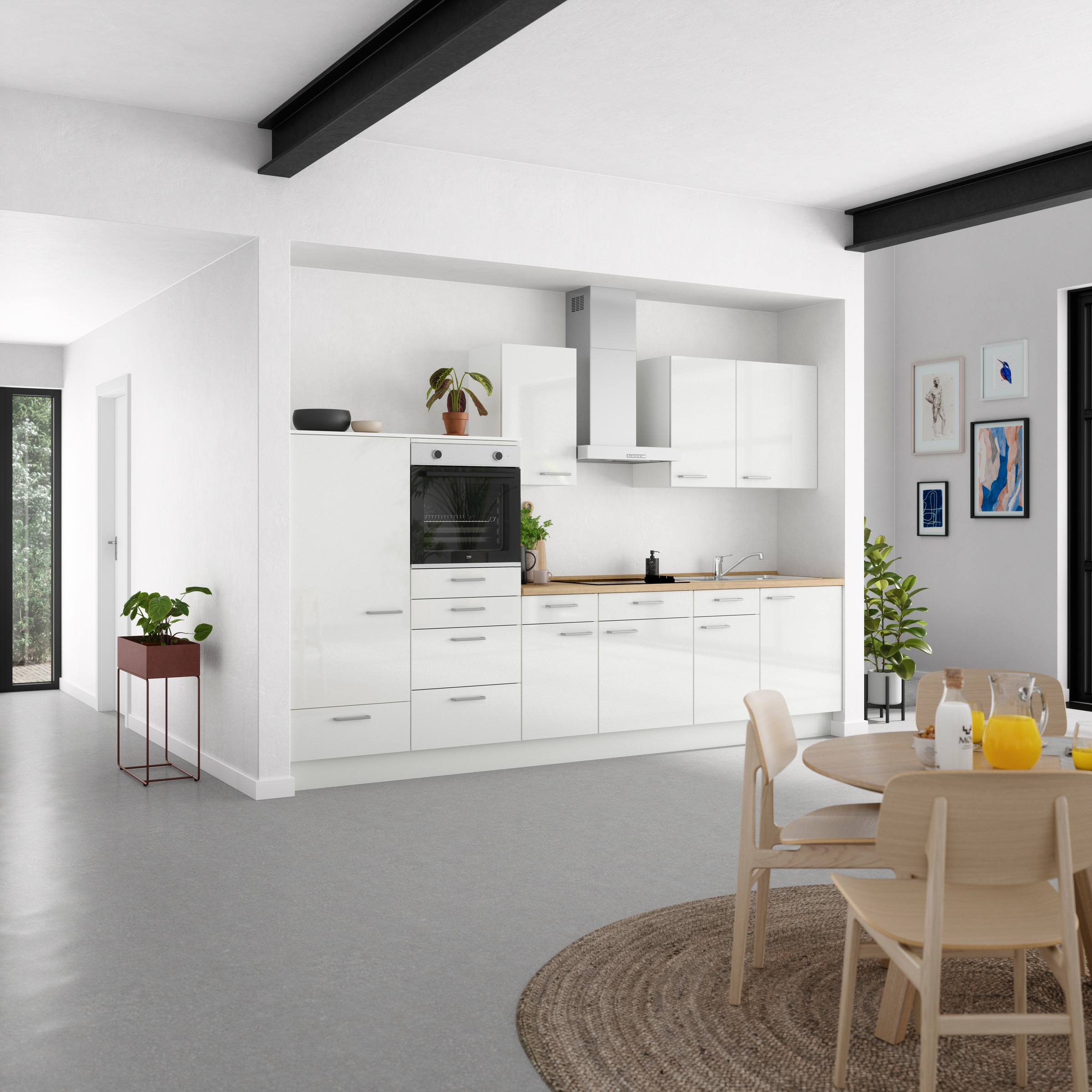 nobilia® Küchenzeile »"Flash I"« vormontiert,  Ausrichtung wählbar, Breite 330 cm, wahlw. mit E-Geräten