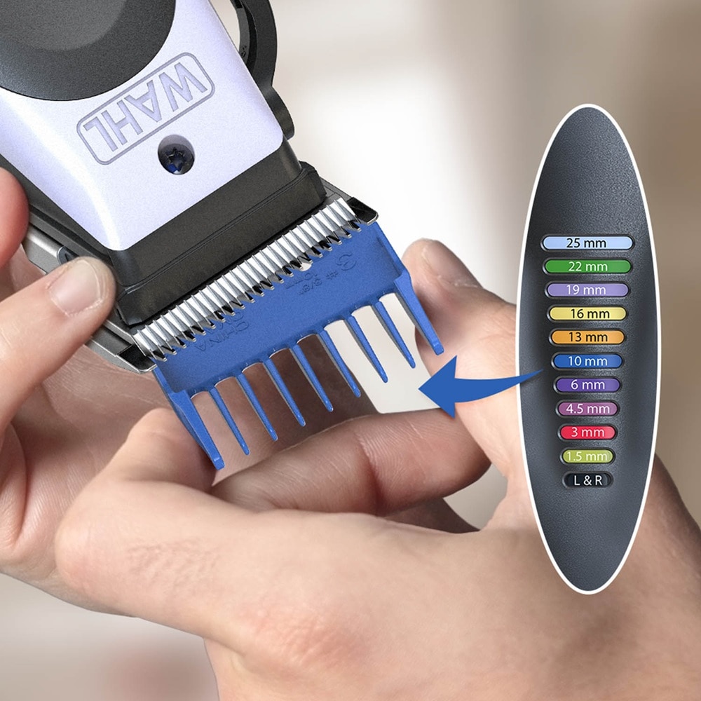 Wahl Haarschneider »Color Pro Lithium«, Farbcodierte Aufsteckkämme, einstellbarer Verstellhebel, USB-Ladung