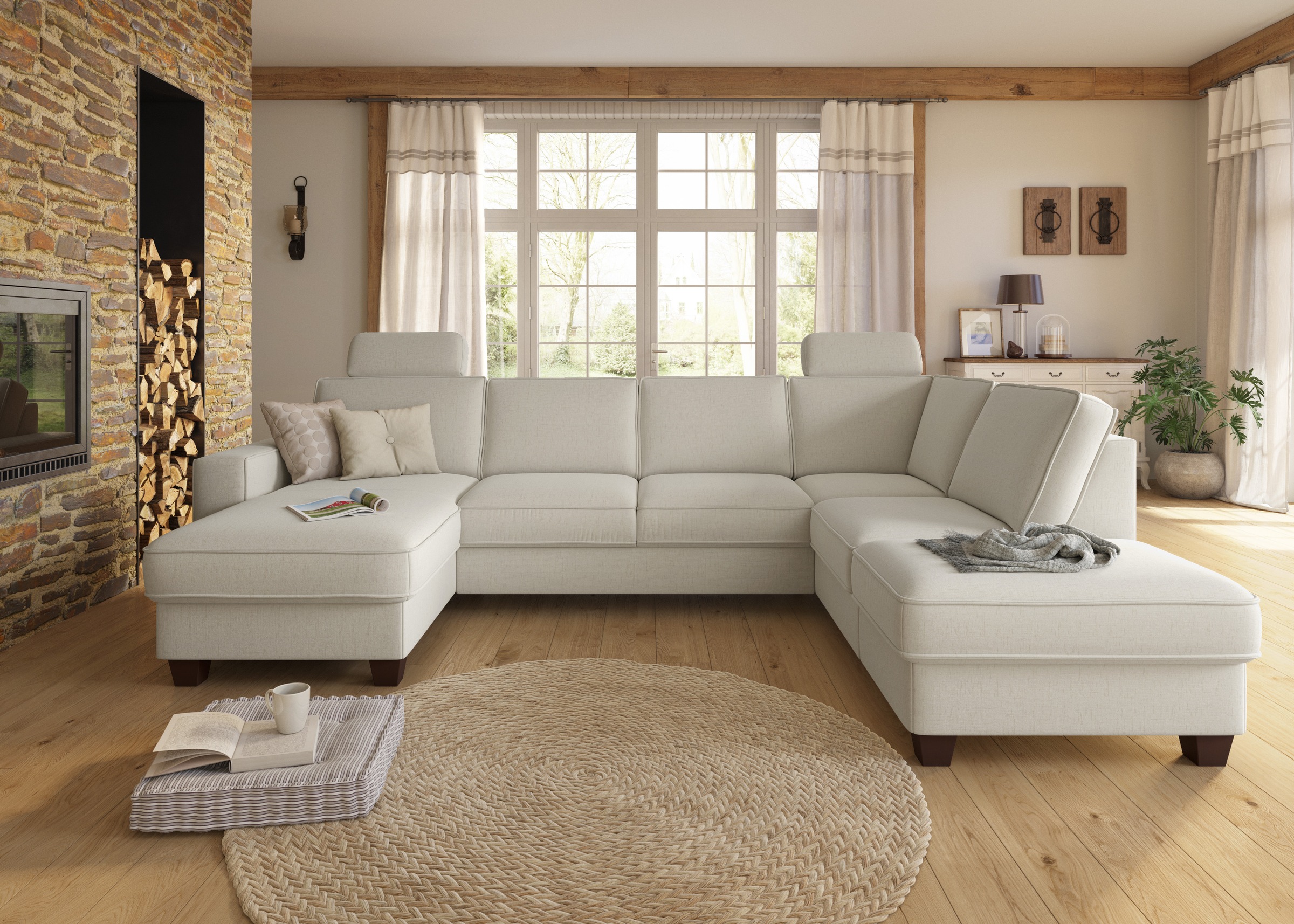 Home affaire Wohnlandschaft "County U-Form" wahlweise Ottomane links oder r günstig online kaufen