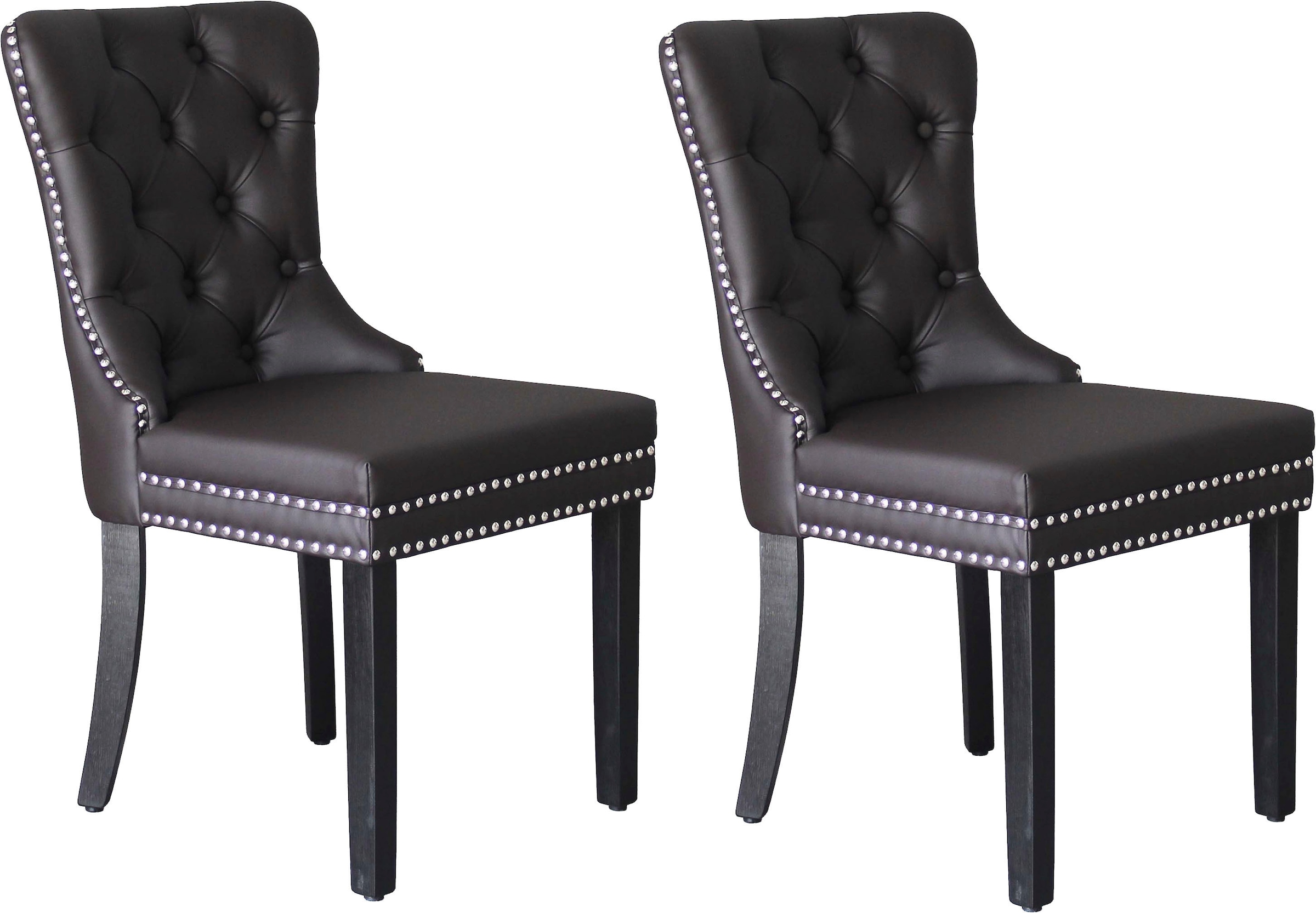 byLIVING Esszimmerstuhl "Domino" (Set) 2 Stk. Kunstleder mit Massivholz Ges günstig online kaufen