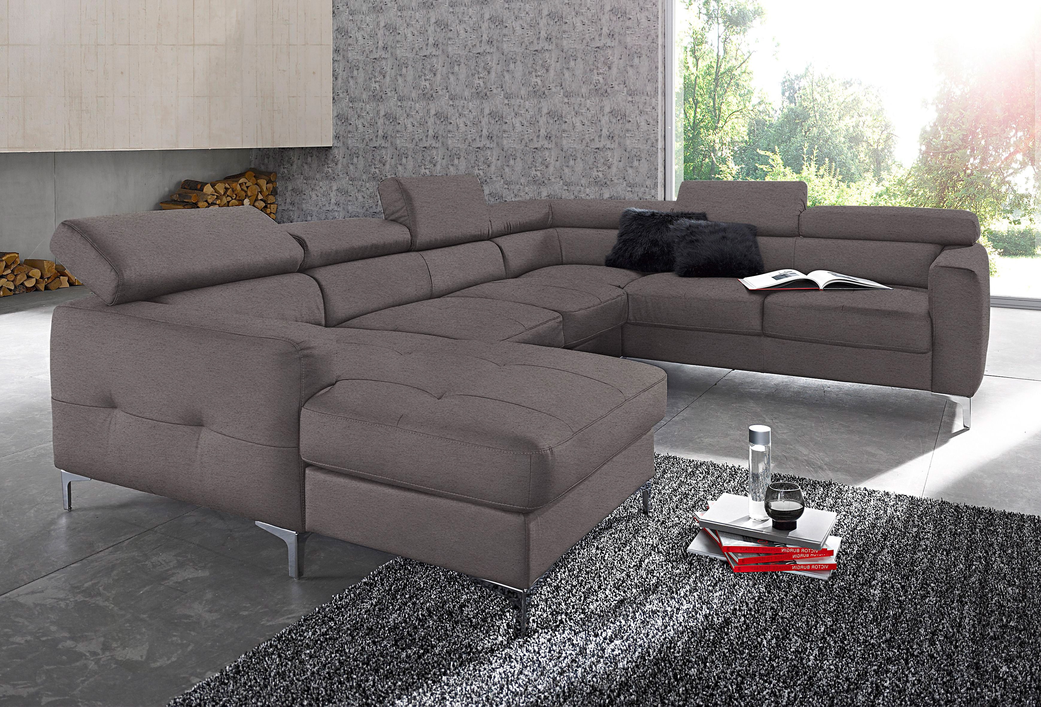 COTTA Wohnlandschaft "Sammy U-Form, B: 304 cm" Kopfteilverstellung, optional Schlaffunktion & Bettkasten