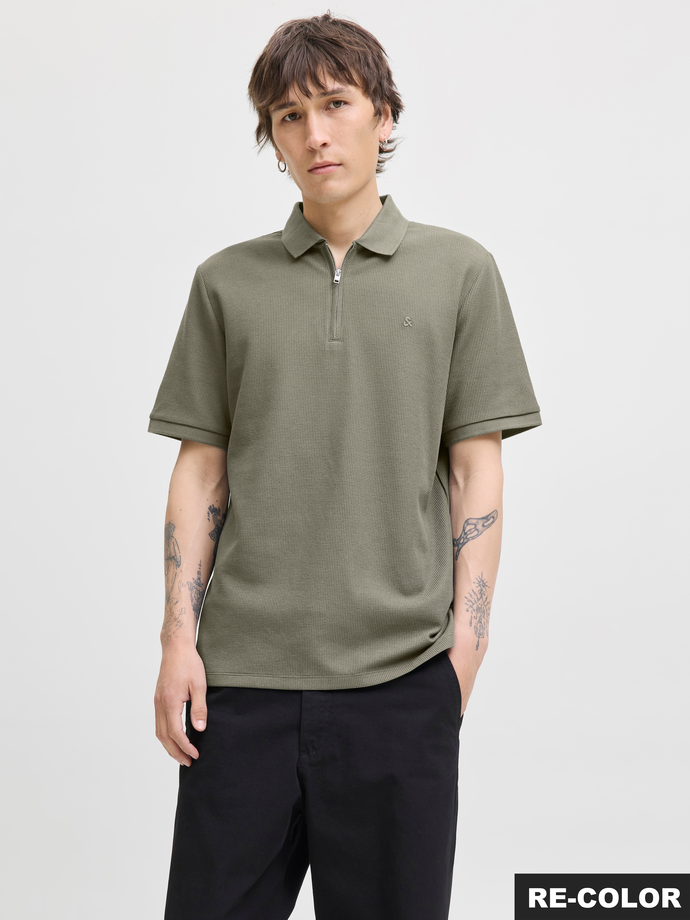Jack & Jones Poloshirt »JJEAUSTIN ZIP POLO SS NOOS« mit Polokragen