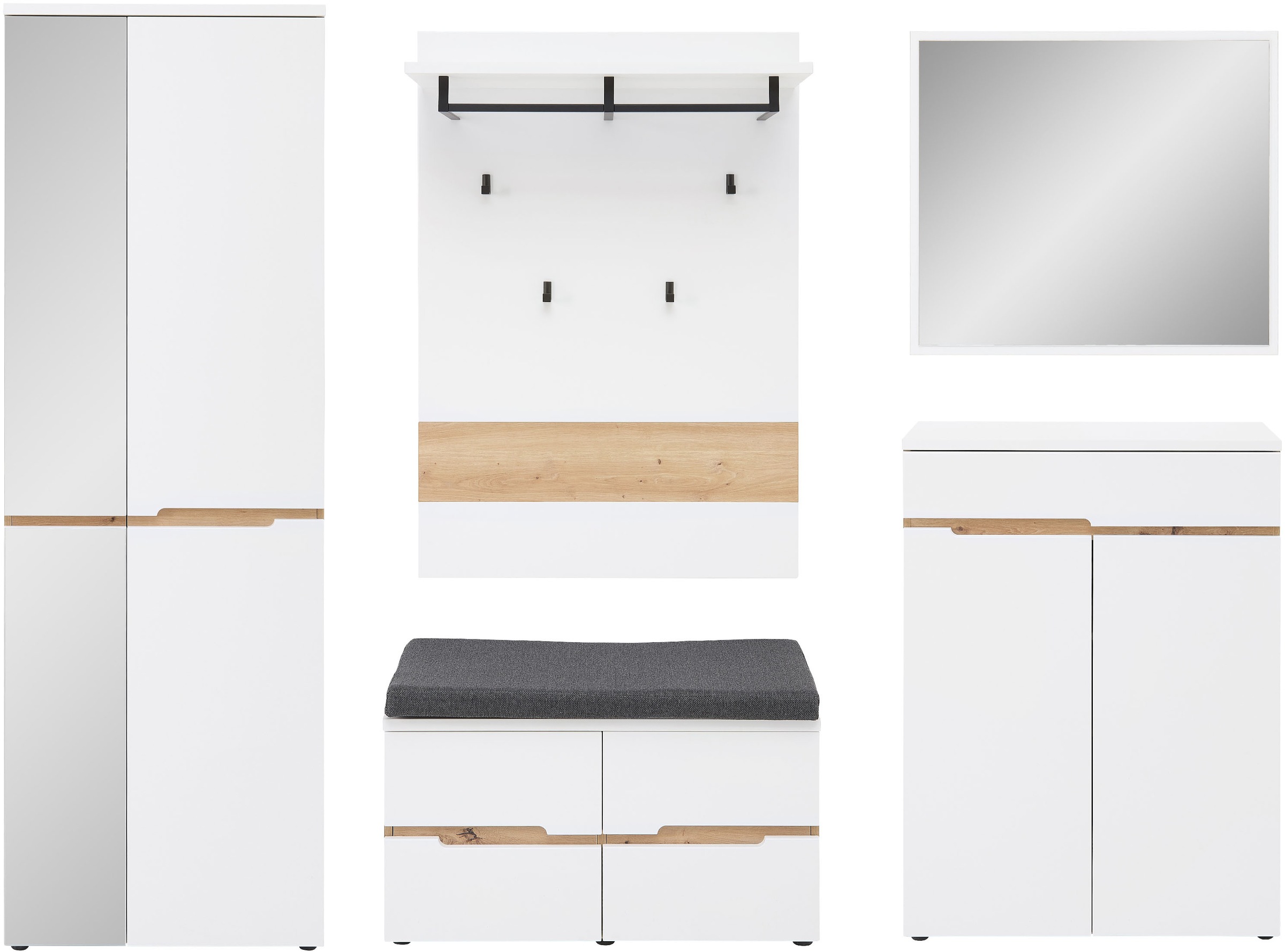 Innostyle Garderoben-Set "Memphis Garderoben Set, 255x192x38cm (B/H/T)", (5 günstig online kaufen
