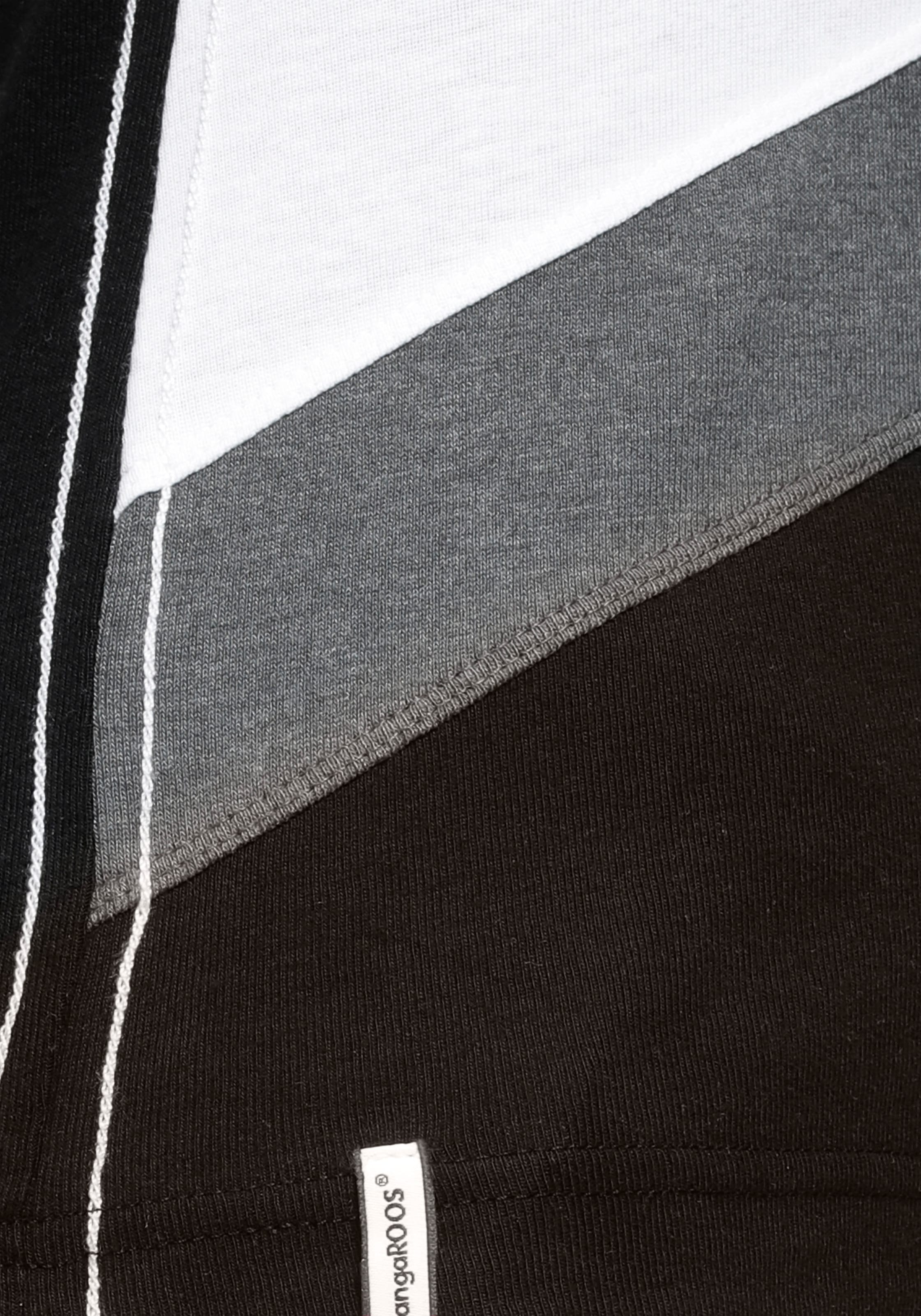 KangaROOS T-Shirt, Kurzarm, sehr figurbetont, Colourblocking-Optik