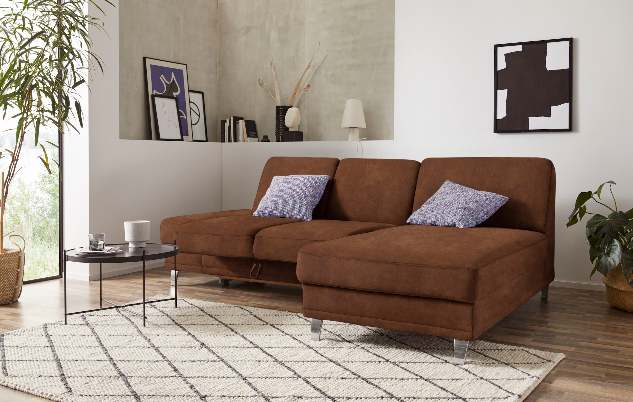sit&more Ecksofa "Clio L-Form" optional Schlaffunktion oder Vorziehsitz und Bettkasten, Federkern