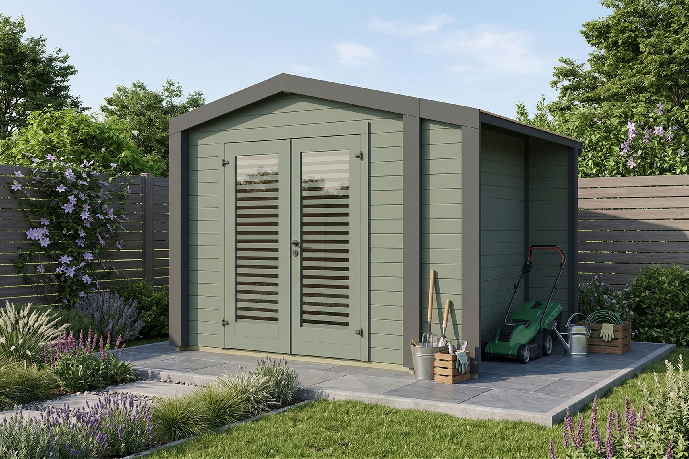 weka Gartenhaus "Killarney" Doppeltür mit Lamellen