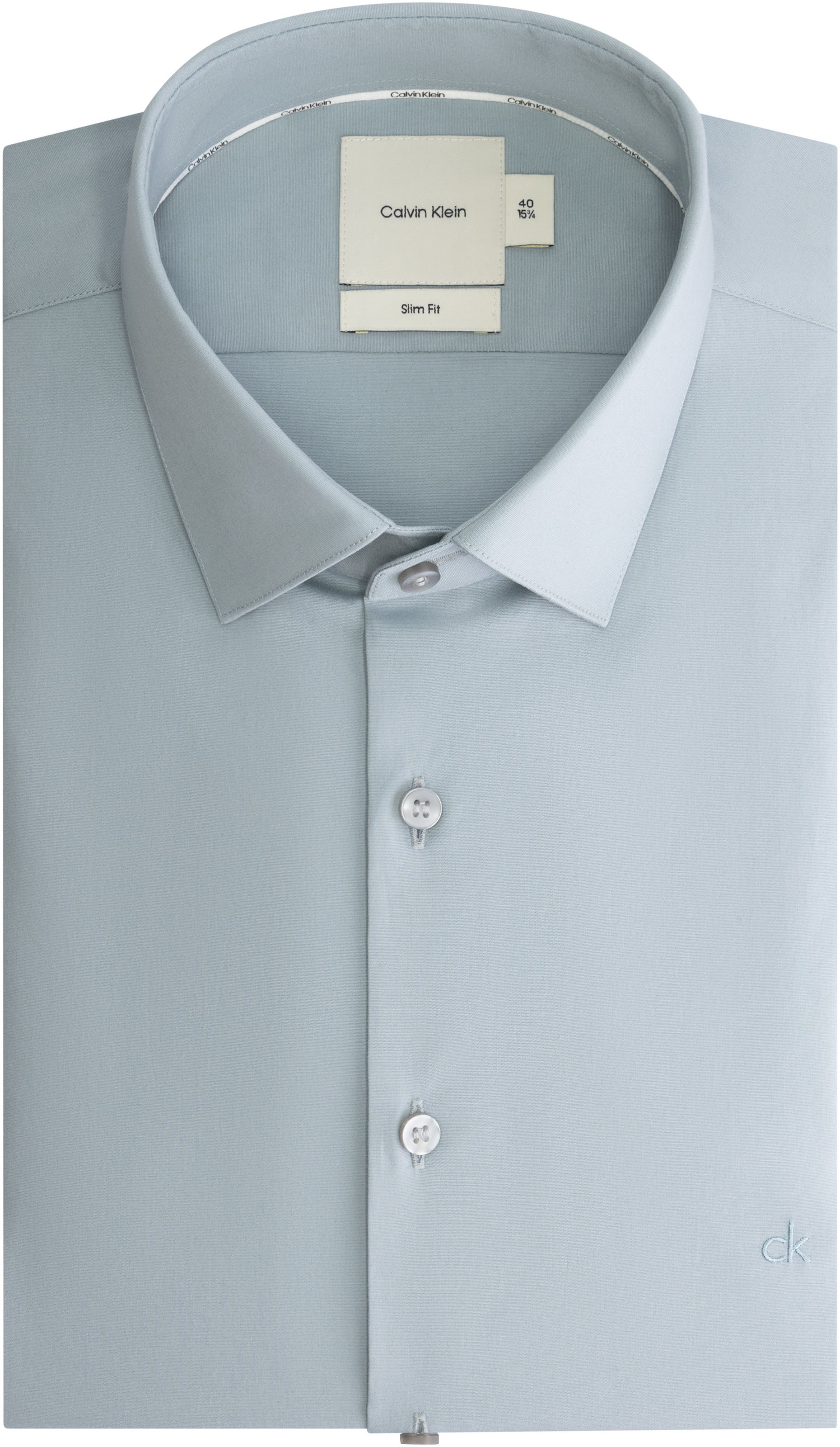 Calvin Klein Businesshemd »POPLIN STRETCH SLIM SHIRT« mit Kentkragen, Logoprint auf Brusthöhe