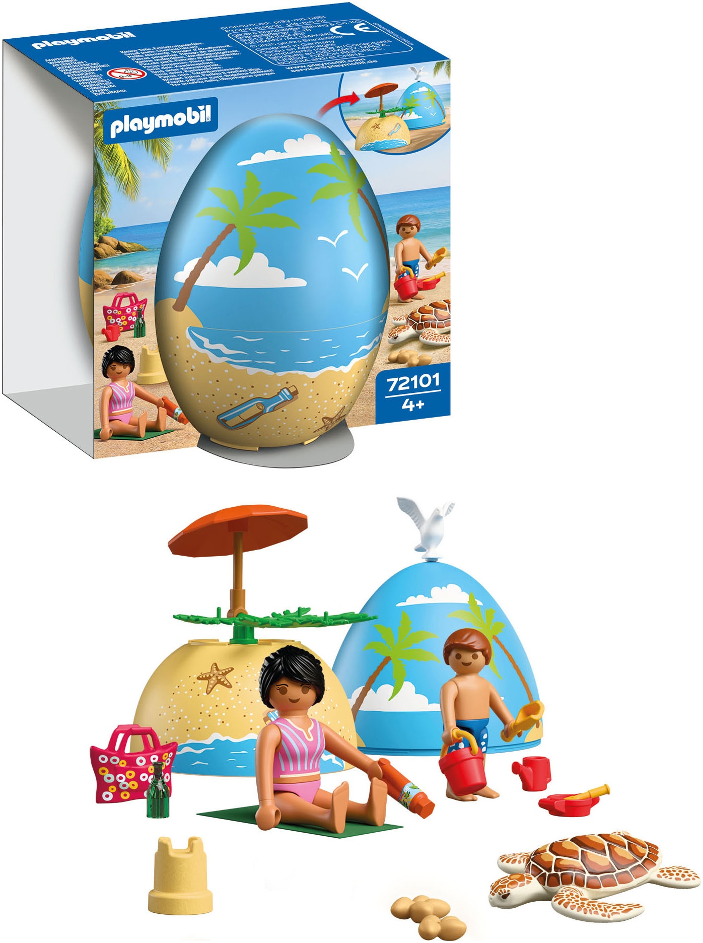 Playmobil® Konstruktions-Spielset »Spiel-Ei: Strandurlaub (72101), My Life«
