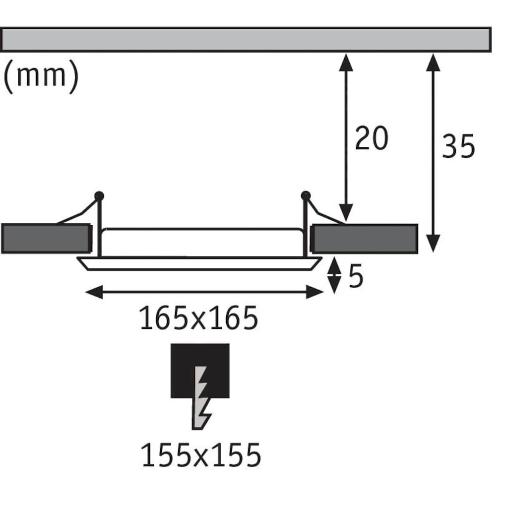 Paulmann LED Panel »LED Einbaupanel eckig 165x165mm 12W 4.000K Chrom matt«, 1 flammig-flammig