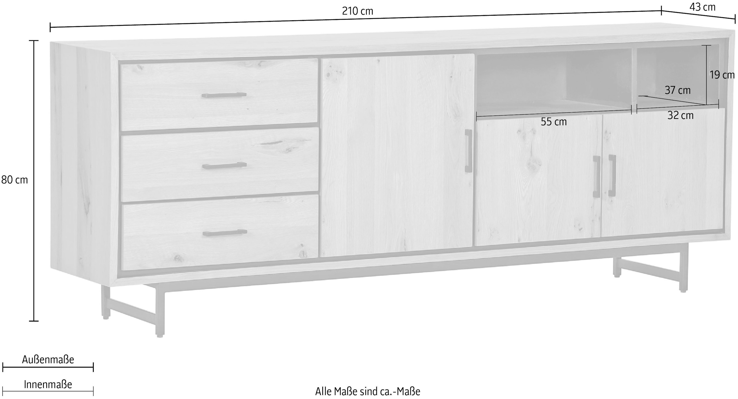 Gutmann Factory Sideboard, Kommode, Breite 120 cm