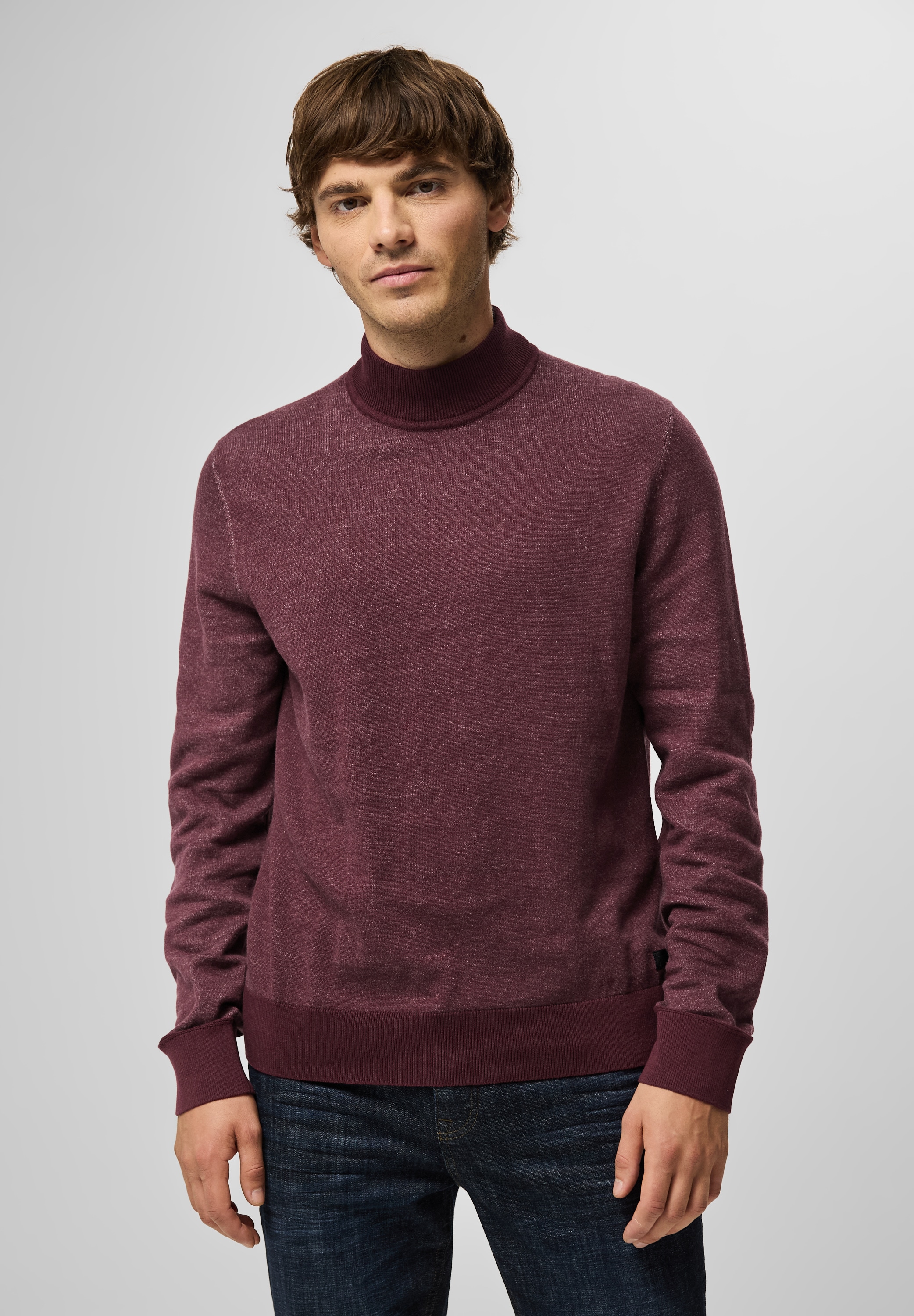 STREET ONE MEN Rollkragenpullover, in Melange Optik