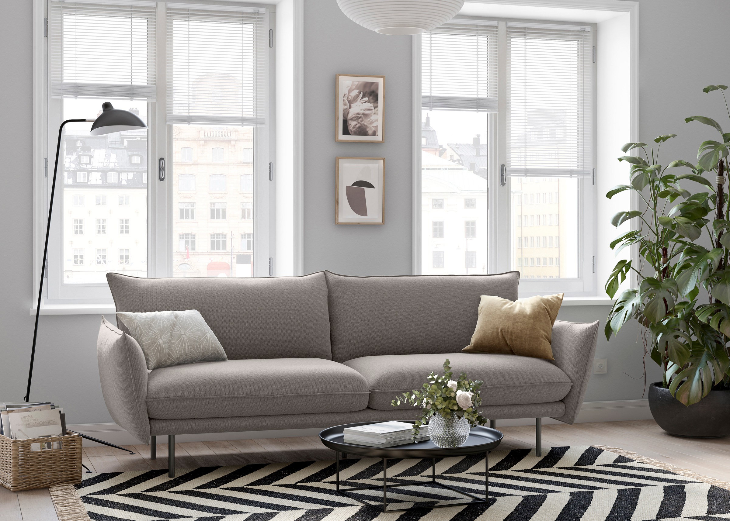 andas 3-Sitzer »Stine«, Besonderes Design durch Kissenoptik und Keder, by Morten Georgsen