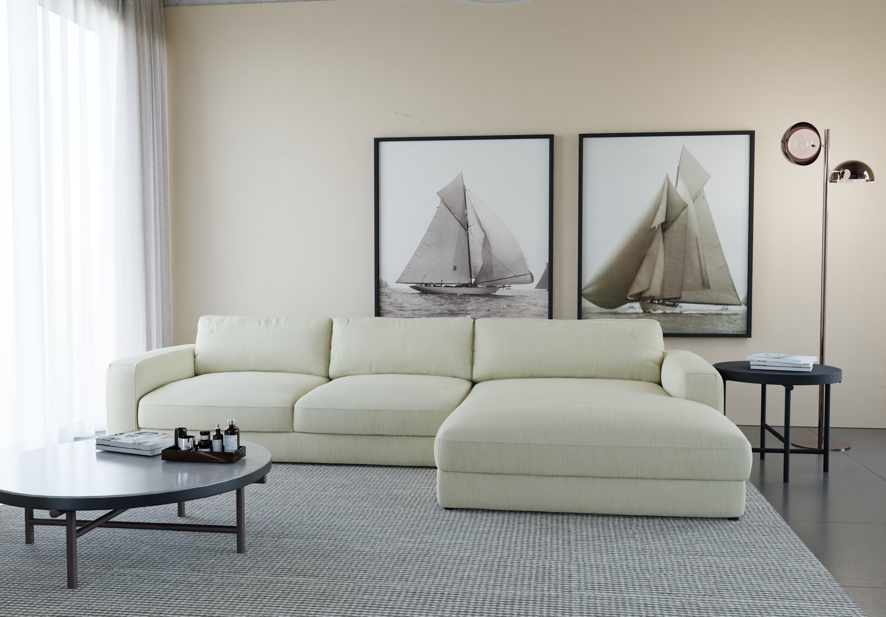 Home affaire Ecksofa "Bloomfield, bequem und elegant, Breite 303cm, L-Form" mit Bettfunktion und Bettkasten, Unser Dauertiefpreis