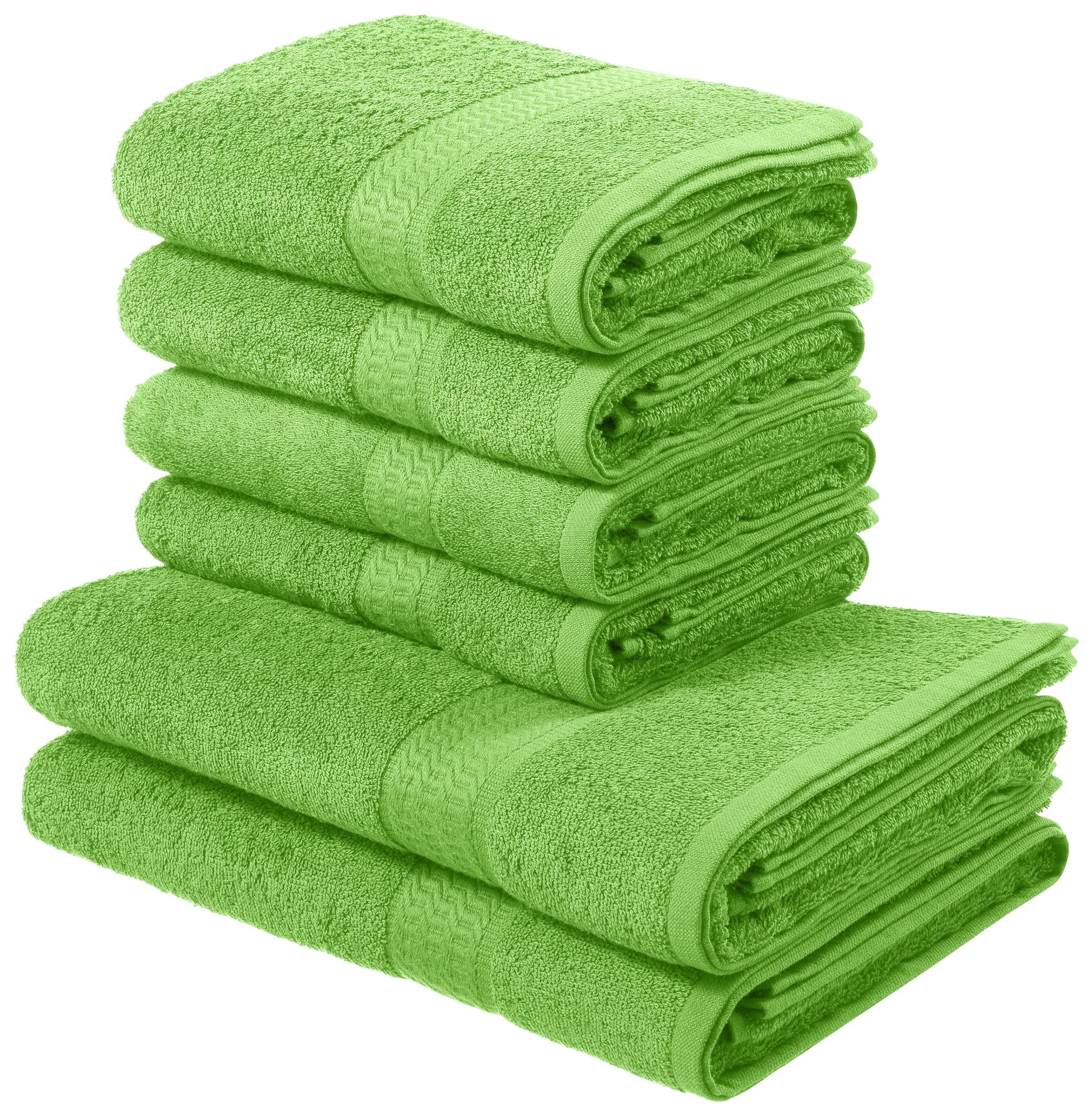 my home Handtuch Set auf Handtücher in »Juna«, Baumwolle Walkfrottee, Uni-Farben, | mit Rechnung 6 tlg., 100% BAUR Handtuch-Set, Set, Bordüre