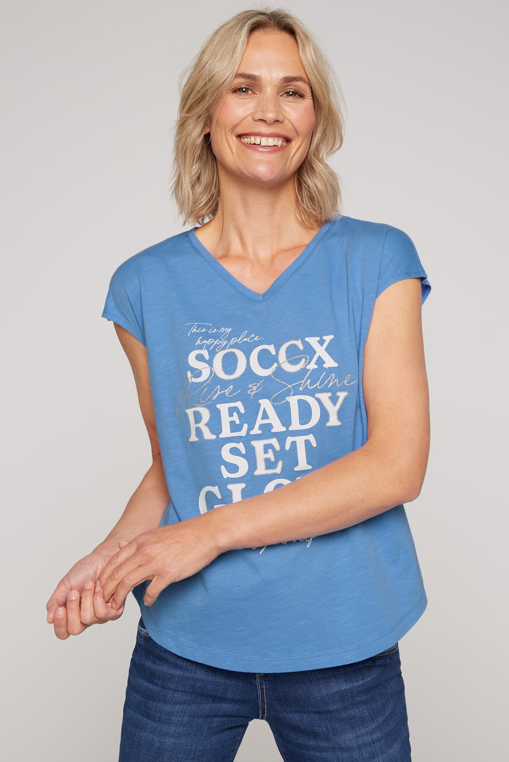 SOCCX V-Shirt, aus Baumwolle