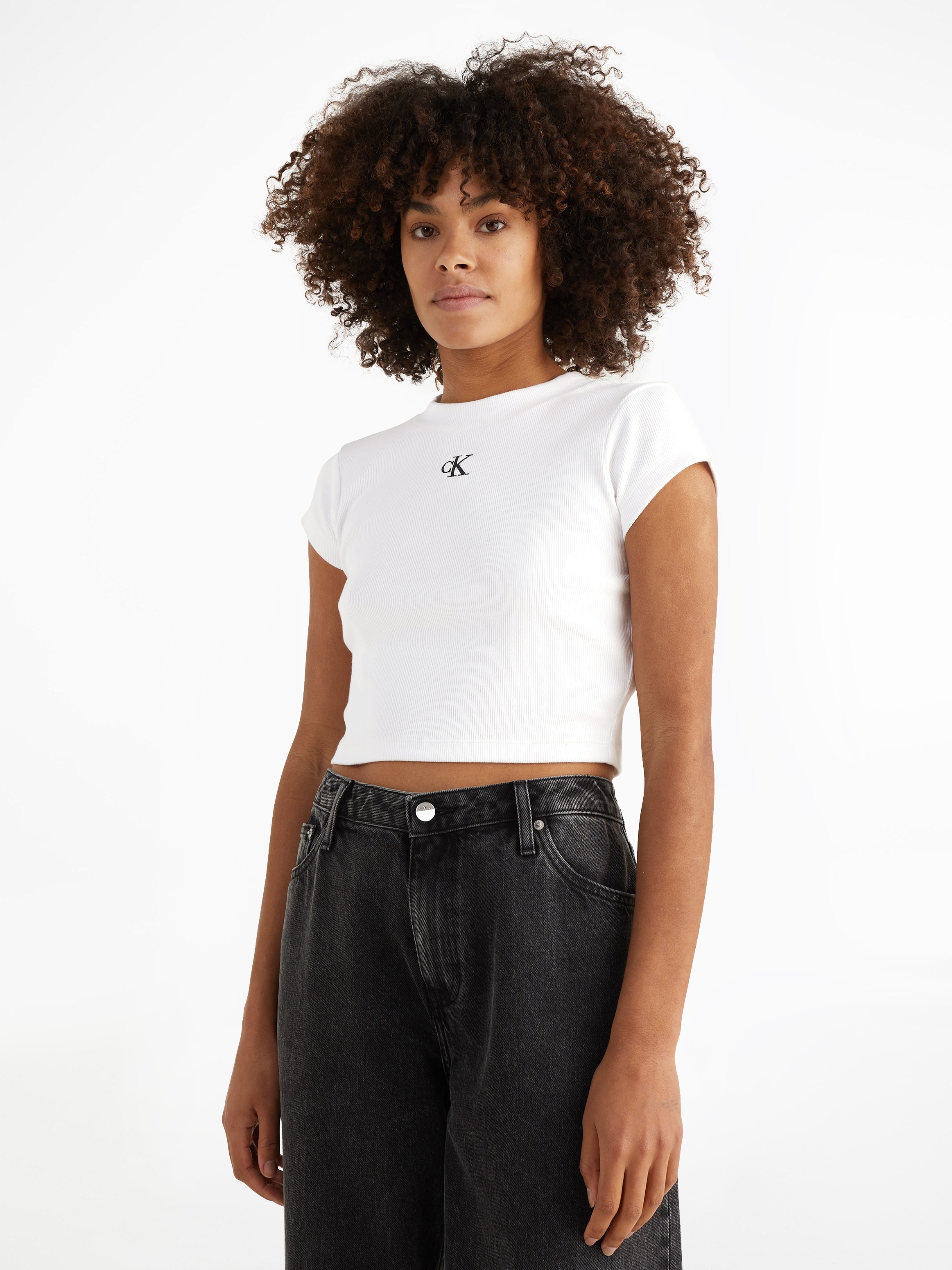 Calvin Klein Jeans T-Shirt "CK RIB BABY TEE", in kurzer Form günstig online kaufen