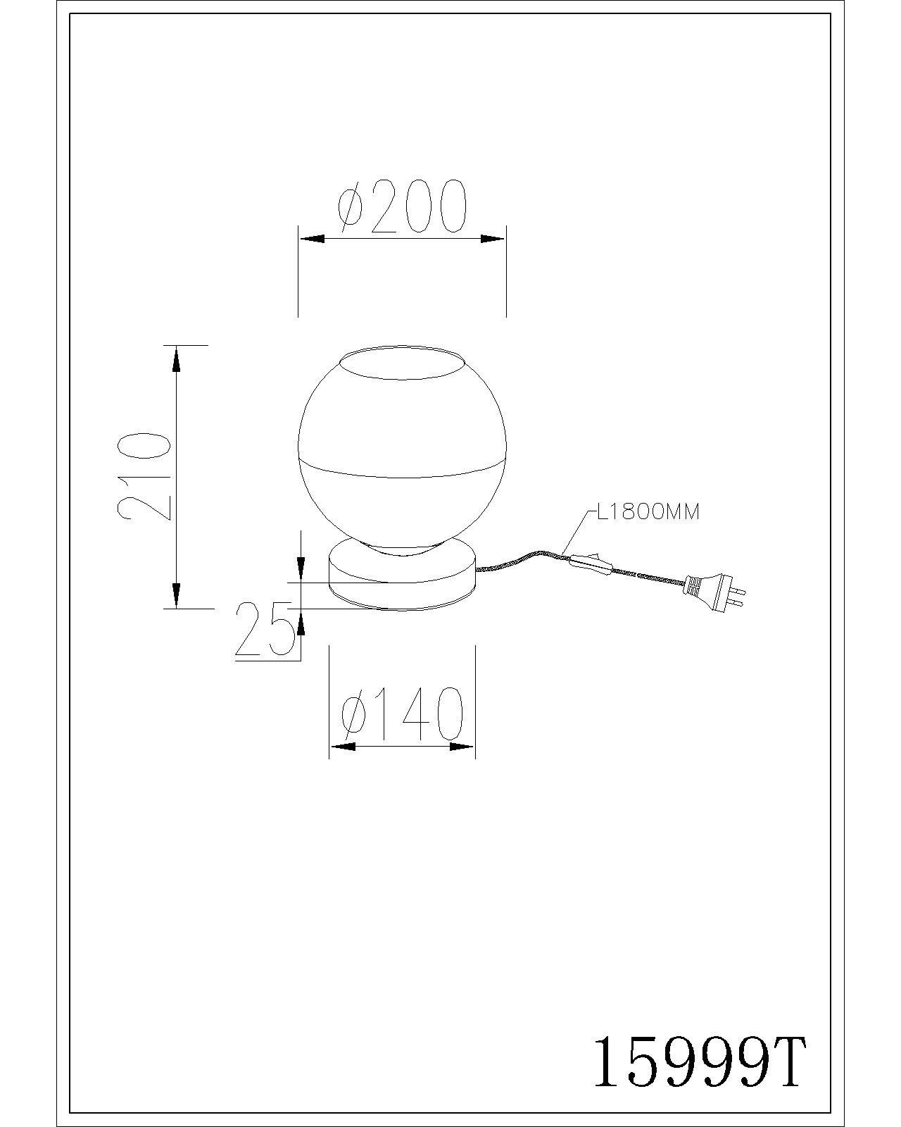 GLOBO LIGHTING Tischleuchte »RAGUSA« E27 1 Stk. Sandfarbene Tischlampe Glaskugel, Wippschalter, E27