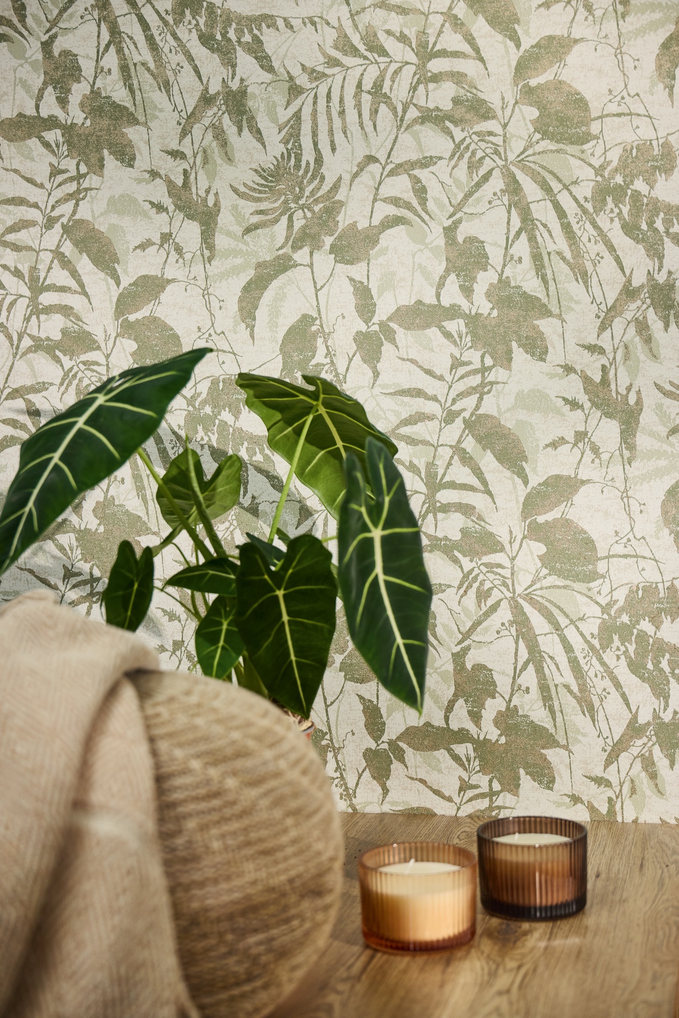 living walls Vliestapete »Botanik-Tapete Natur Blättermuster strukturiert« botanisch strukturiert