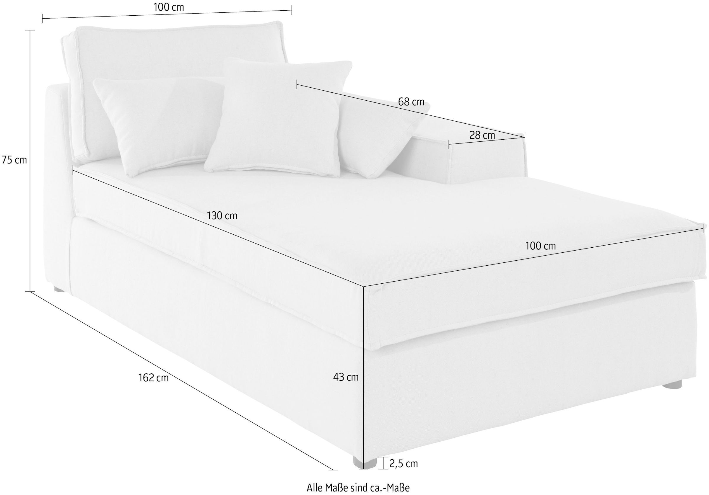 RAUM.ID Ottomane »Florid«, einzeln stellbar oder als Teil eines Modulsofas, auch in Cord