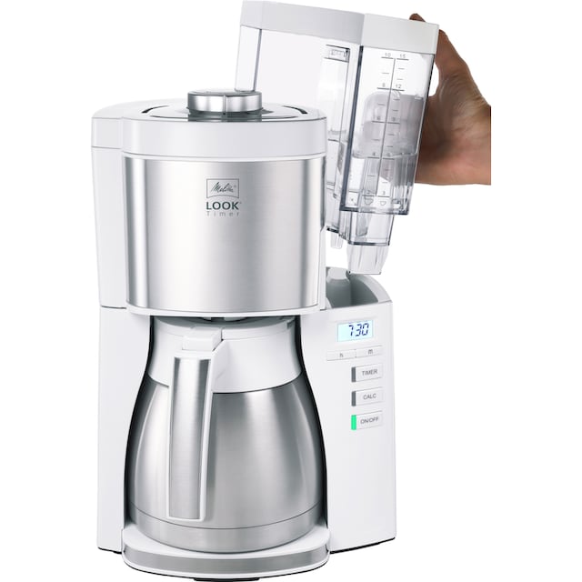 Melitta Filterkaffeemaschine »LOOK® Therm Timer 1025-17 weiß«, 1,25 l  Kaffeekanne, Papierfilter, 1x4 kaufen | BAUR
